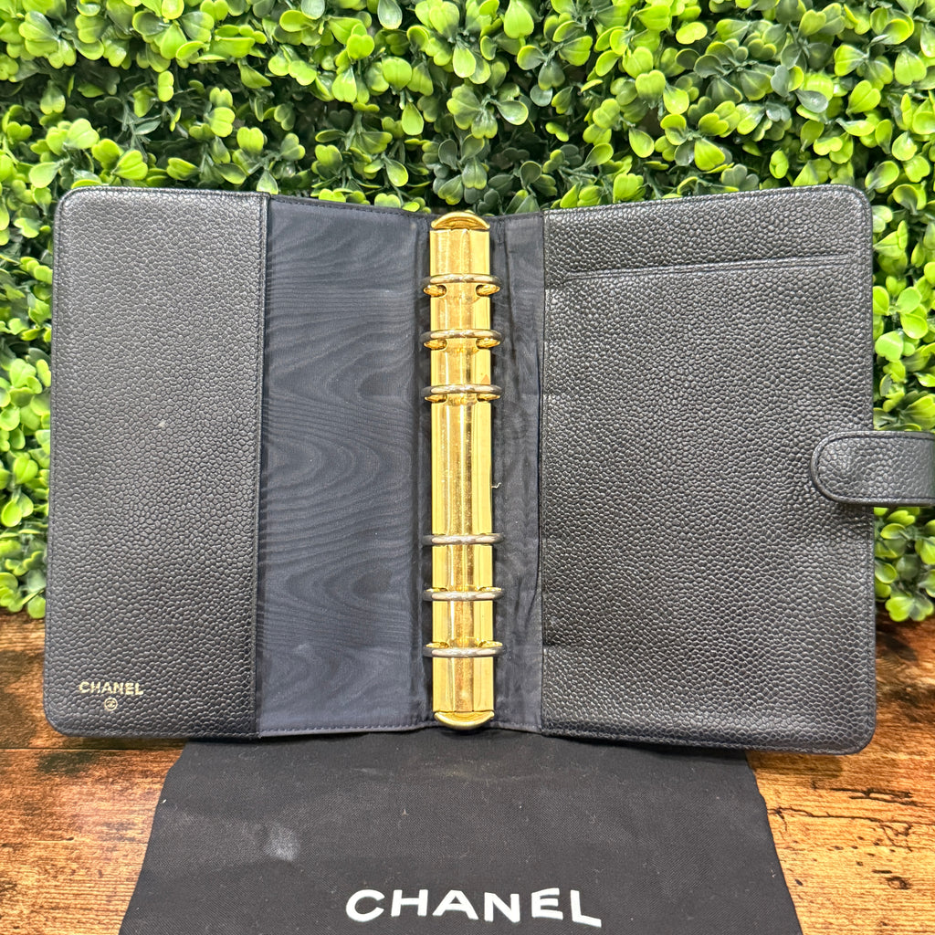 Chanel Black Caviar Leather Agenda Cover
