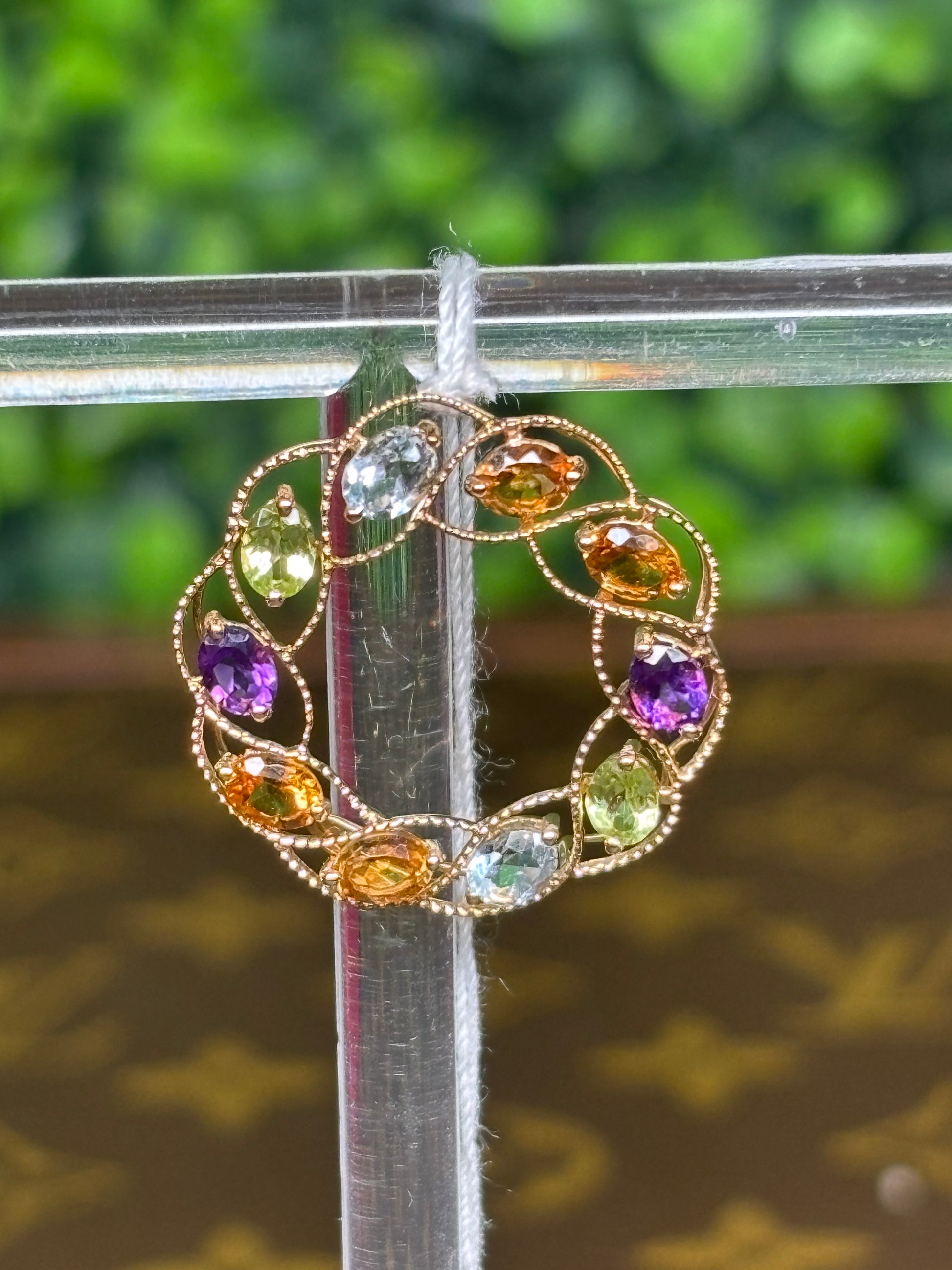 Pendant 18K Yellow Gold Multigem Circle