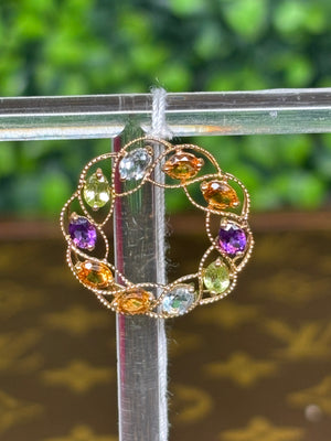 Pendant 18K Yellow Gold Multigem Circle