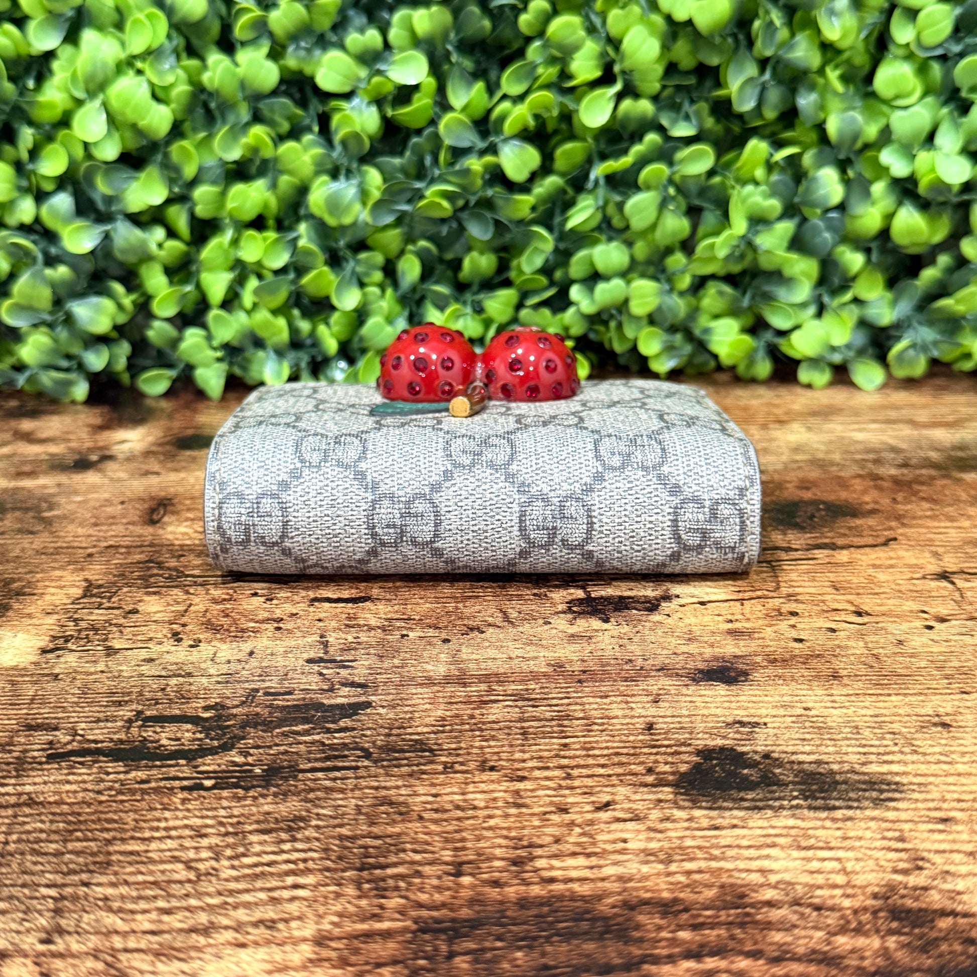 Gucci GG Supreme Cherry Compact Wallet