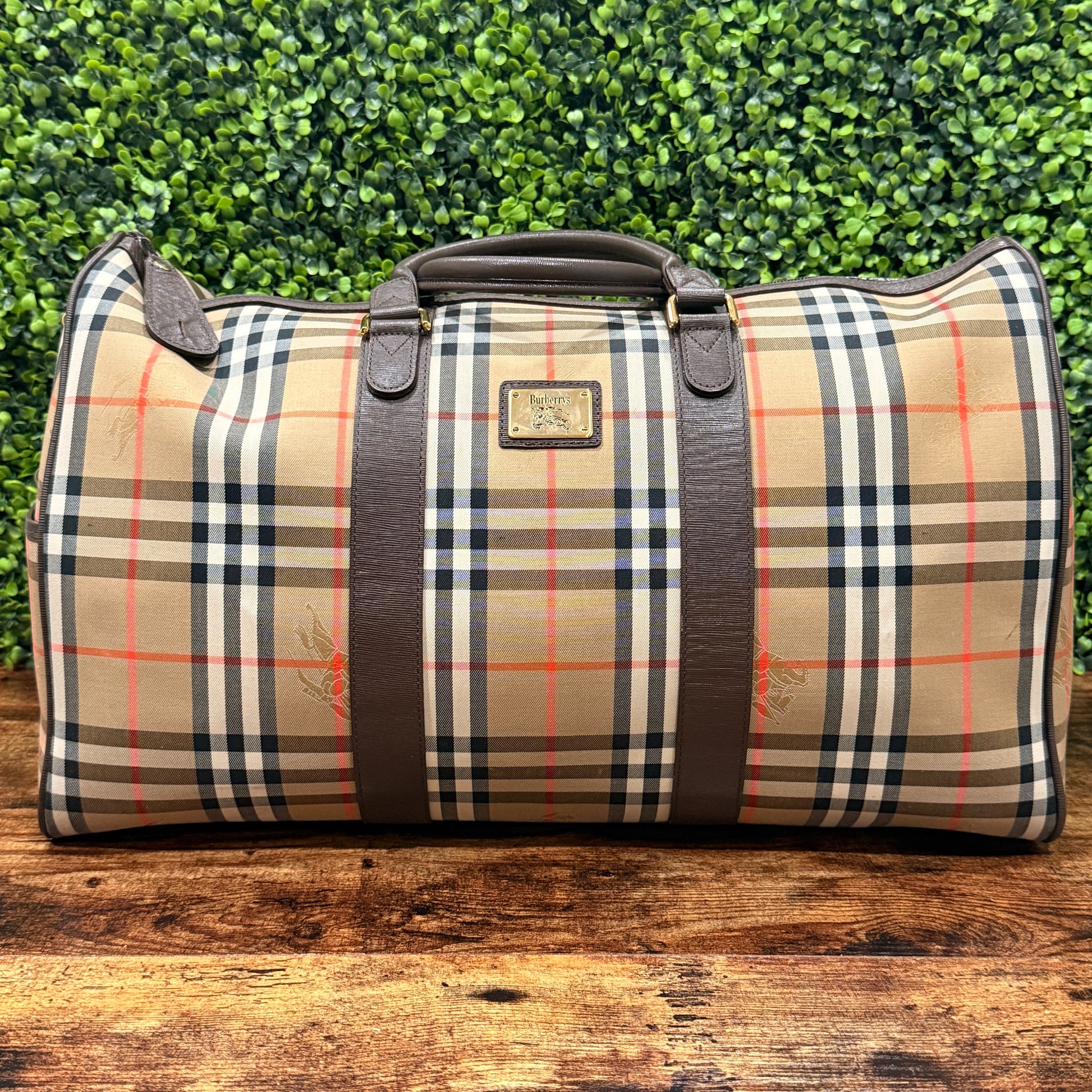 Burberry Haymarket Check Travel Duffle Bag