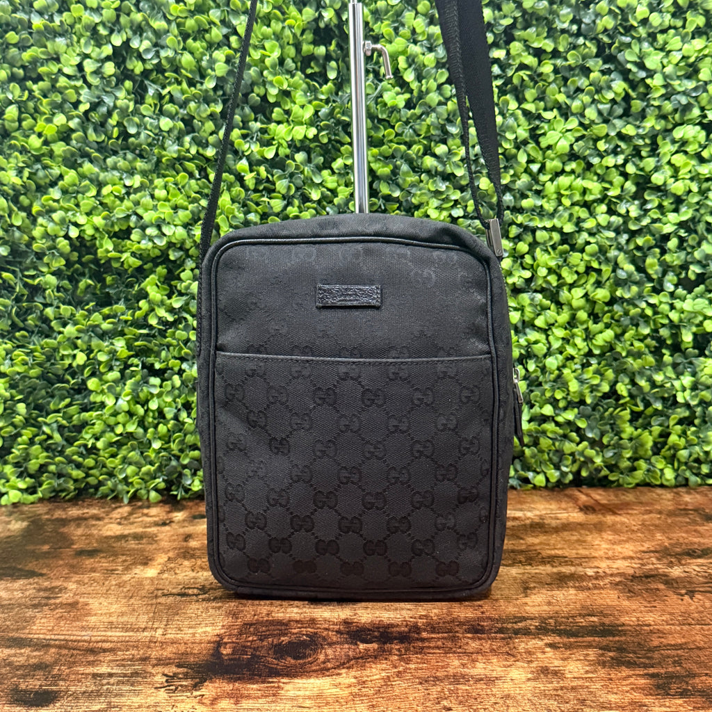 Gucci Black GG Canvas Crossbody