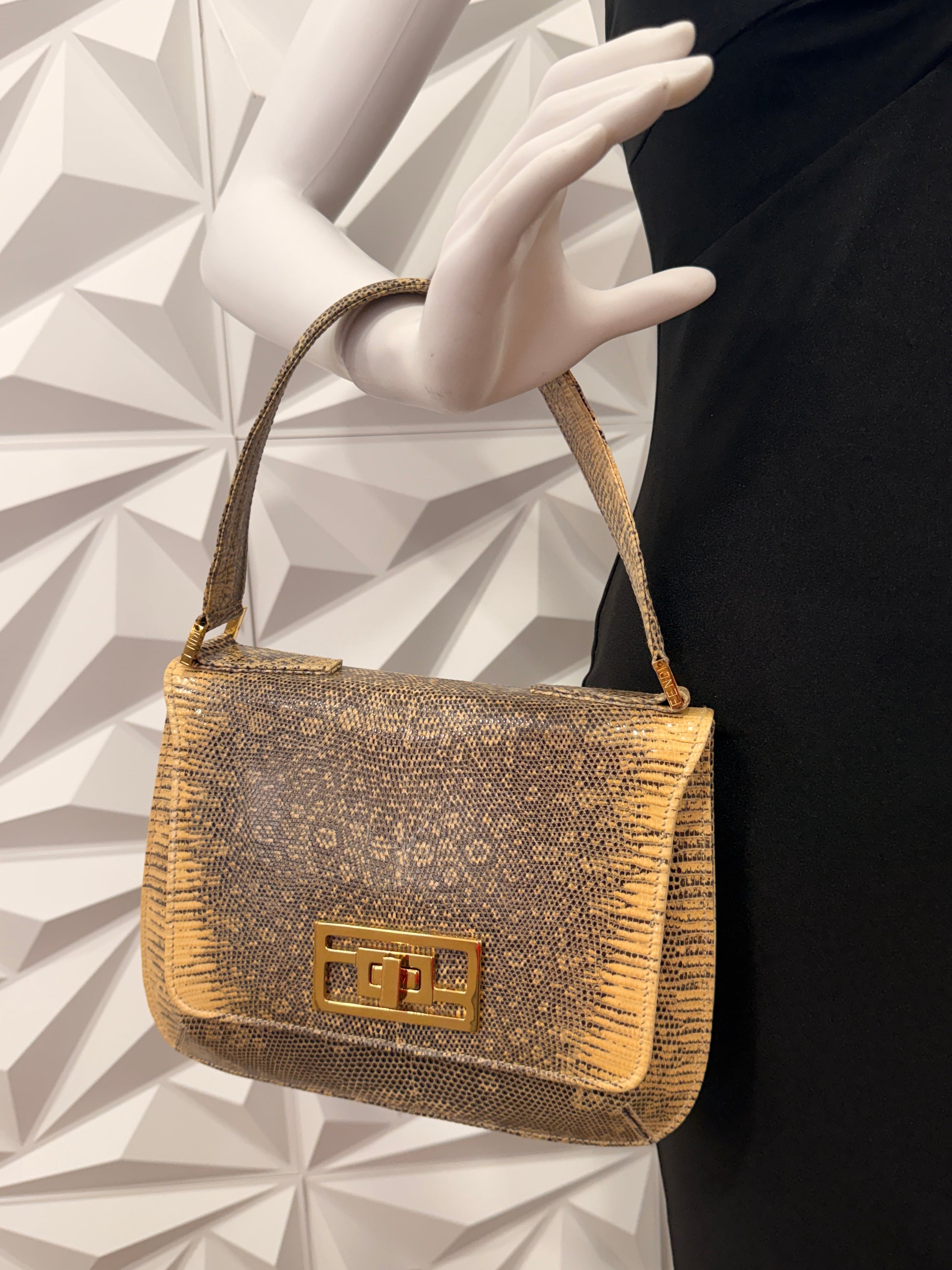Fendi SAS Lizard Skin Handbag