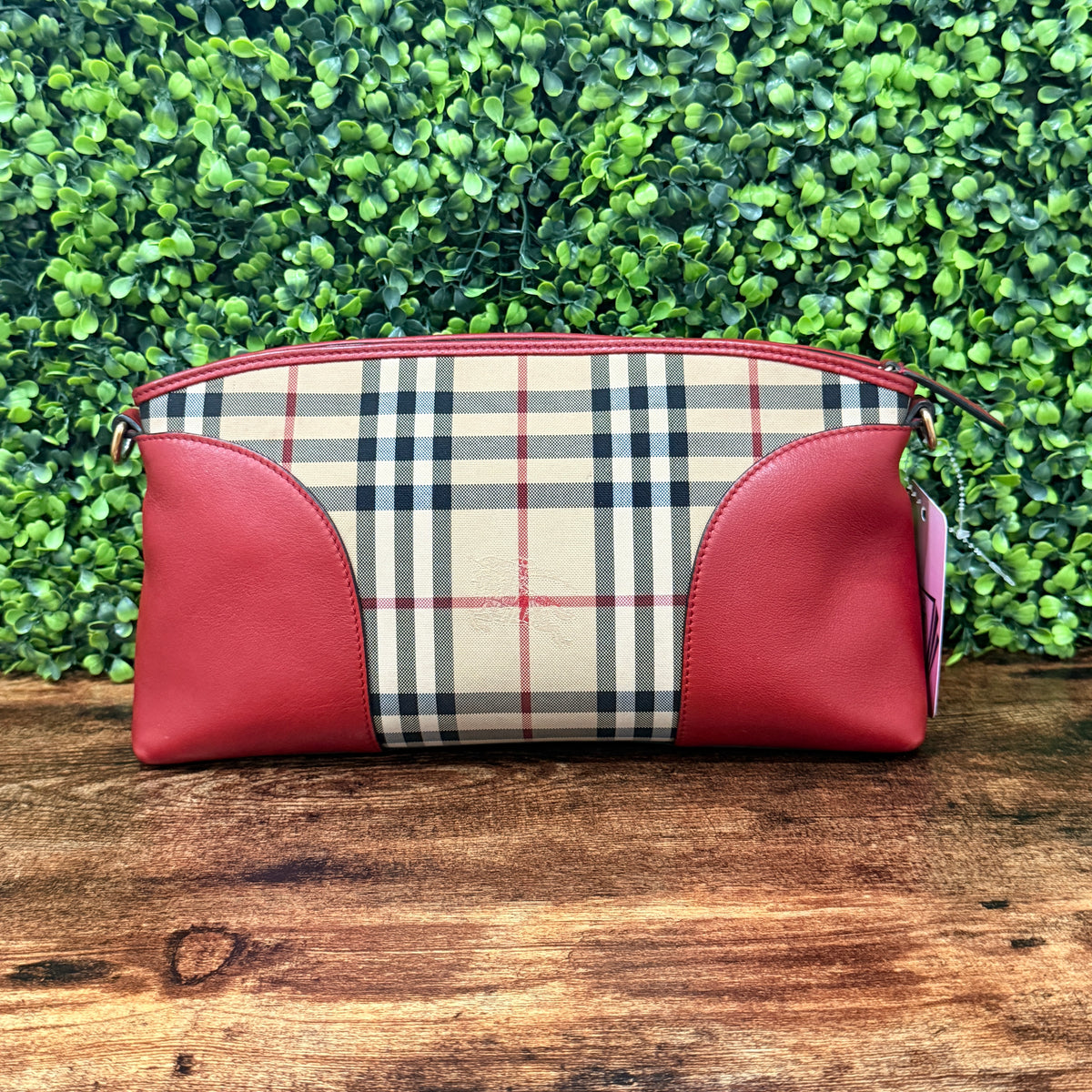 Burberry Red Haymarket Check Chichester Bag