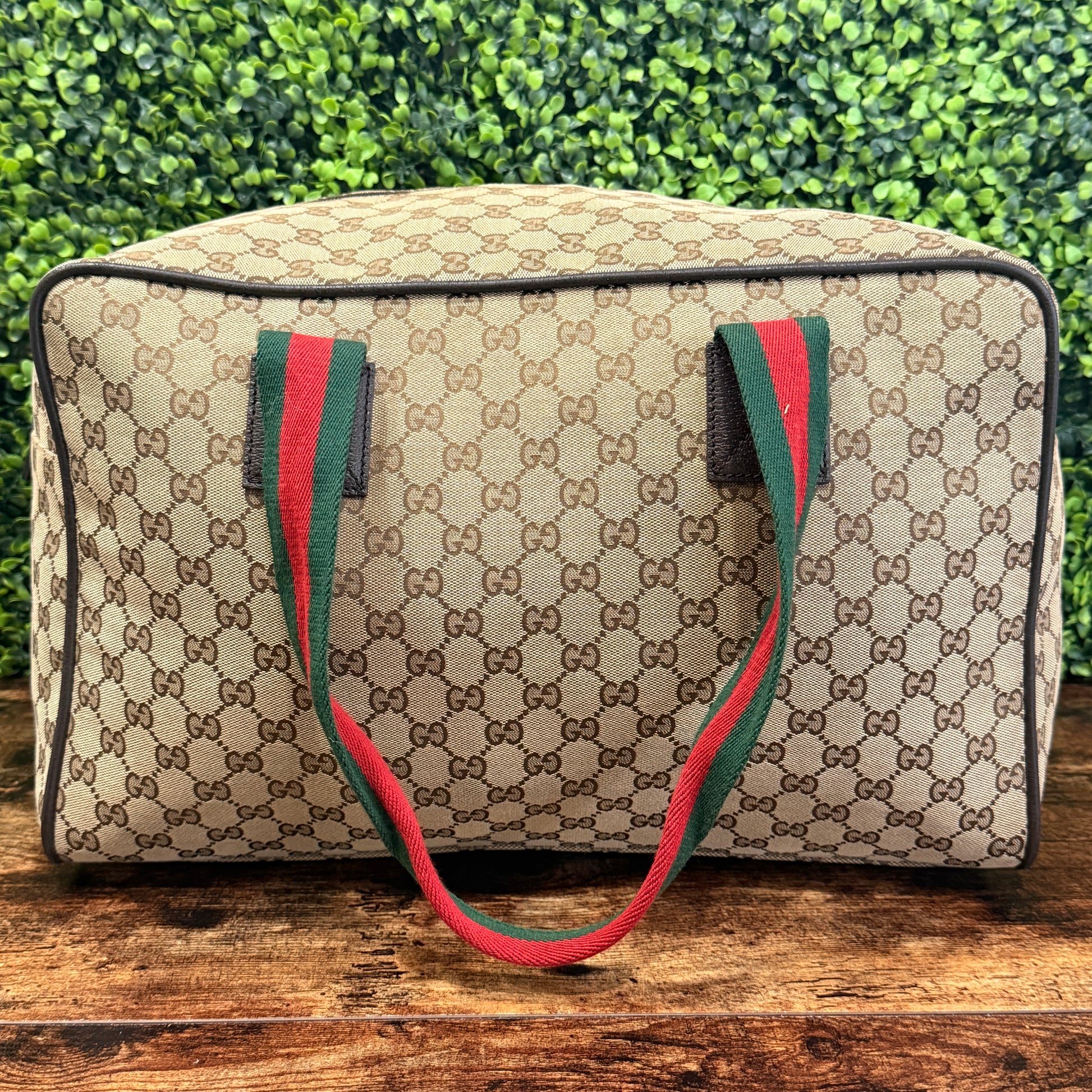 Gucci GG Canvas Web Duffle Bag