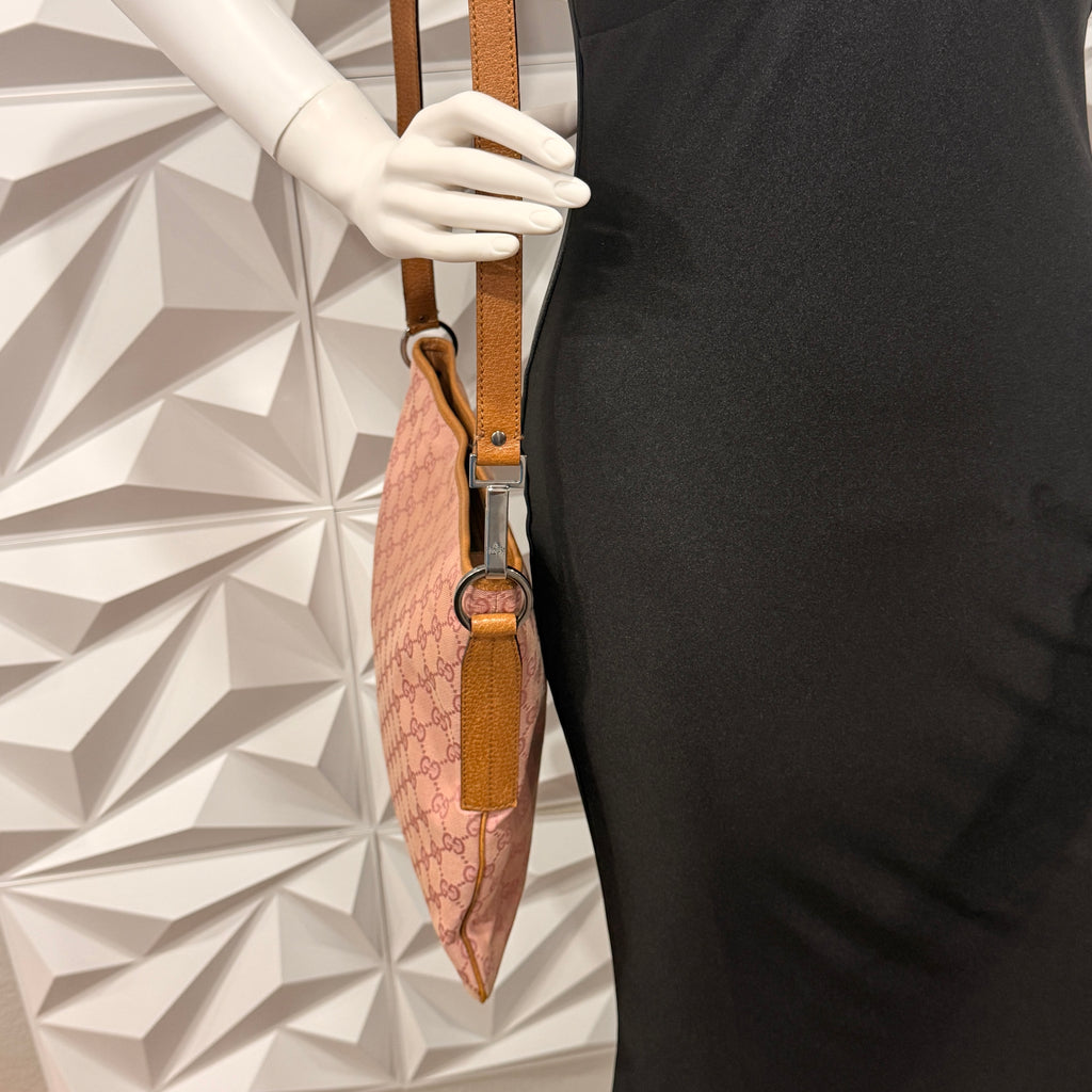 Gucci Pink GG Canvas Crossbody Bag
