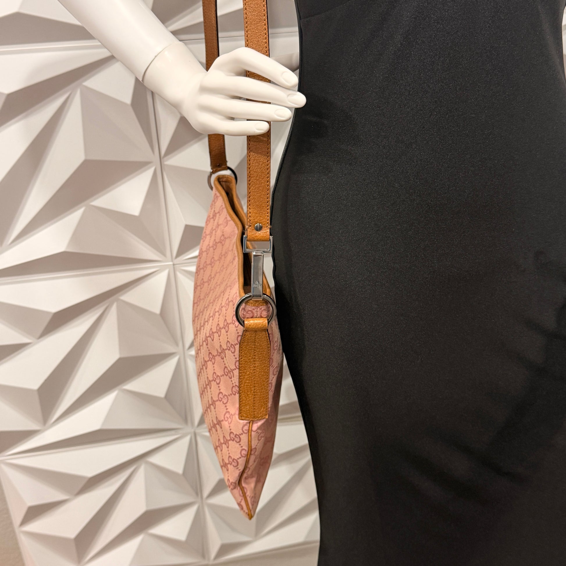 Gucci Pink GG Canvas Crossbody Bag