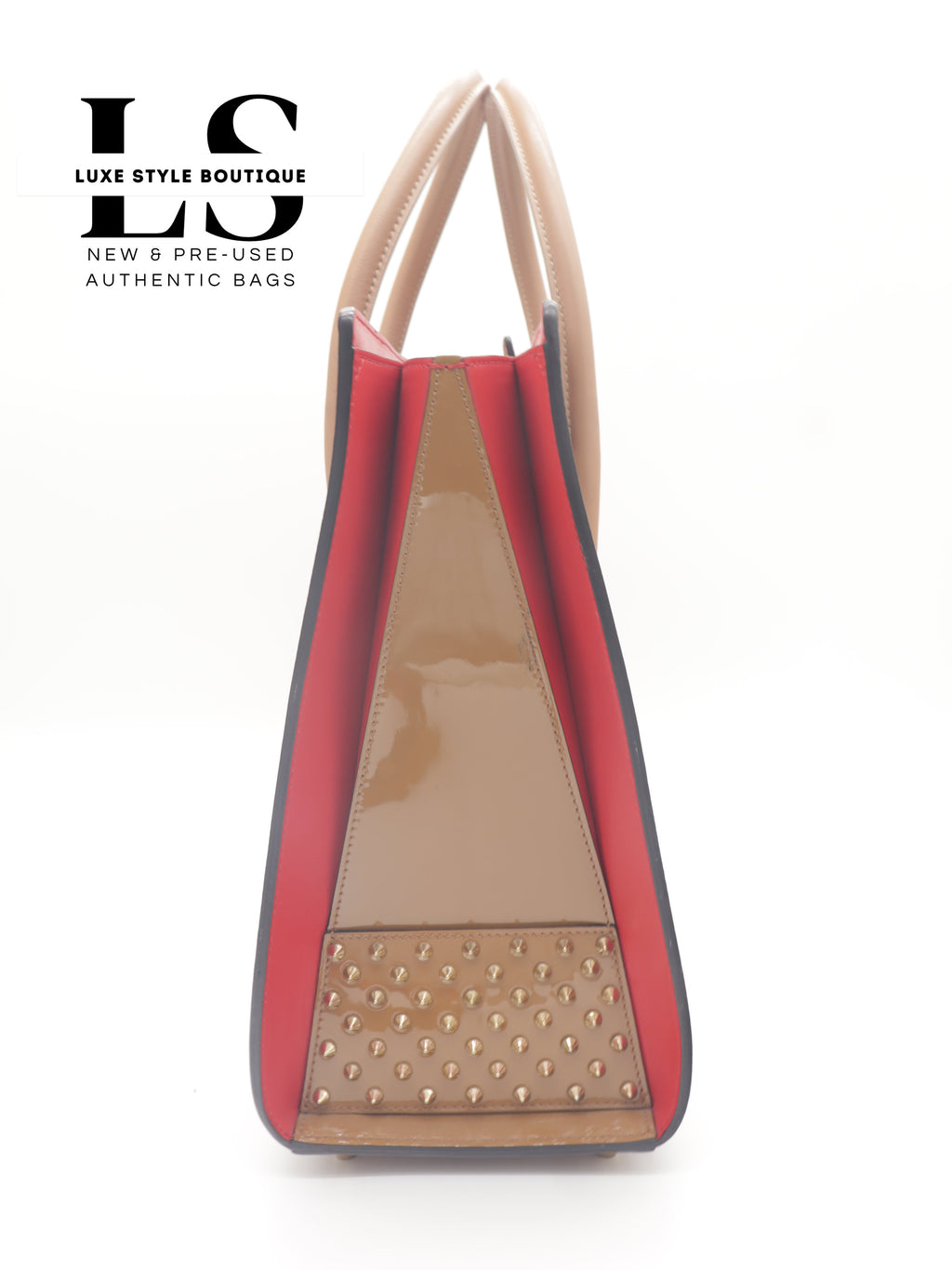 Louboutin Large Paloma Beige Calfskin Leather