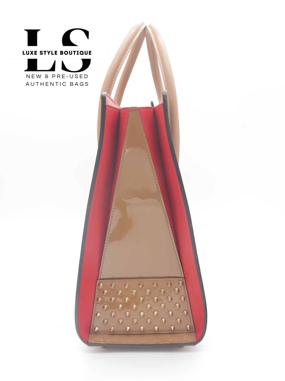 Louboutin Large Paloma Beige Calfskin Leather