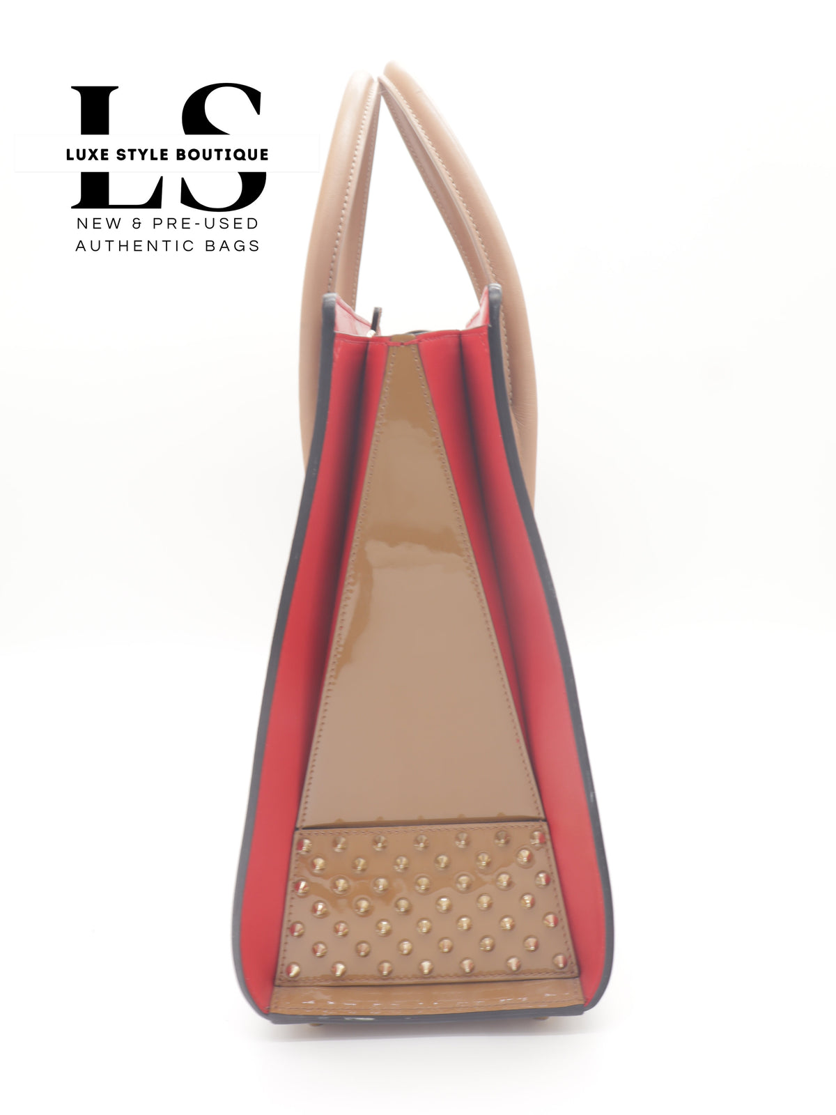 Louboutin Large Paloma Beige Calfskin Leather