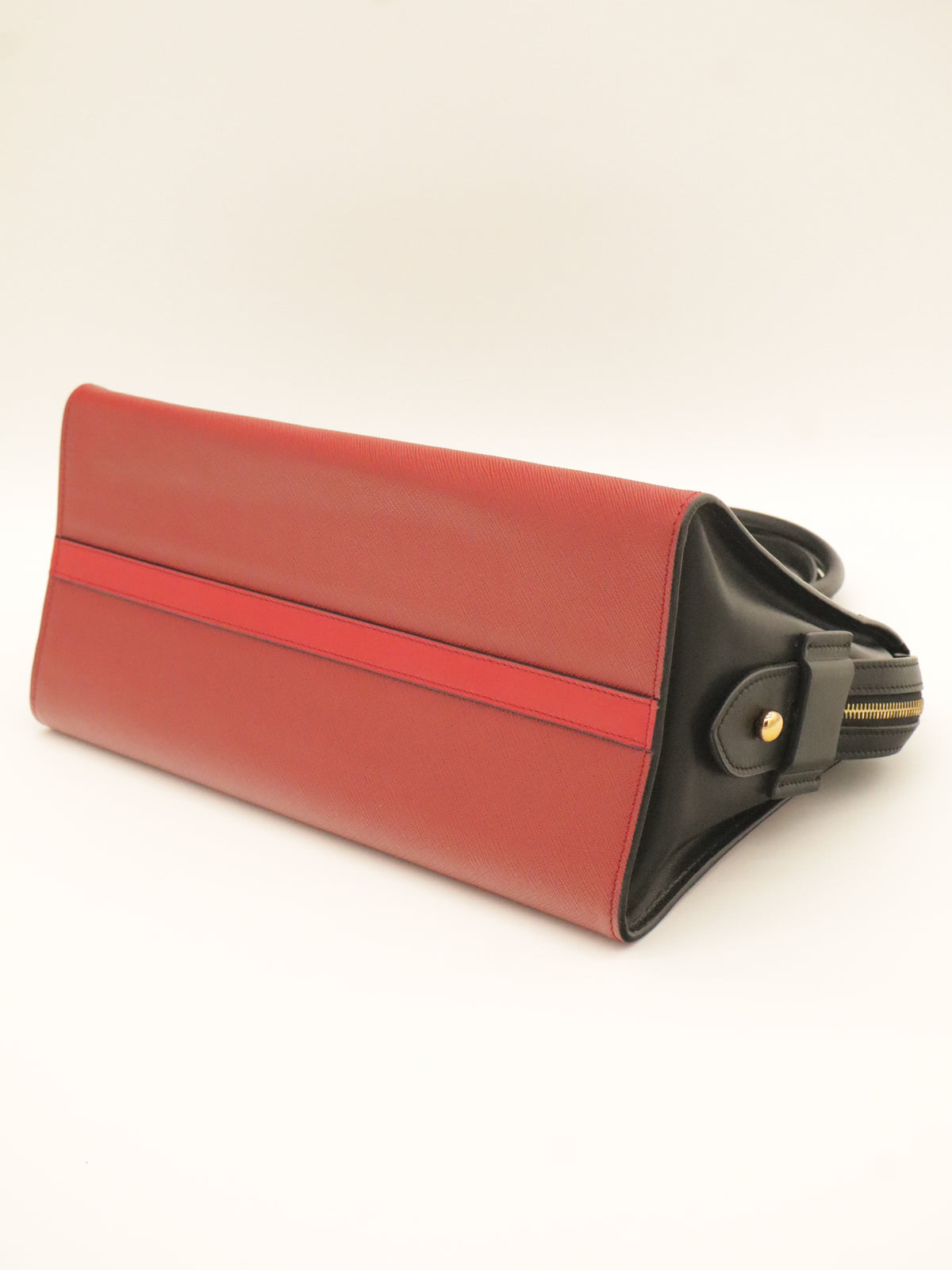 Prada Esplanade Saffiano Leather Bicolor Red/Black