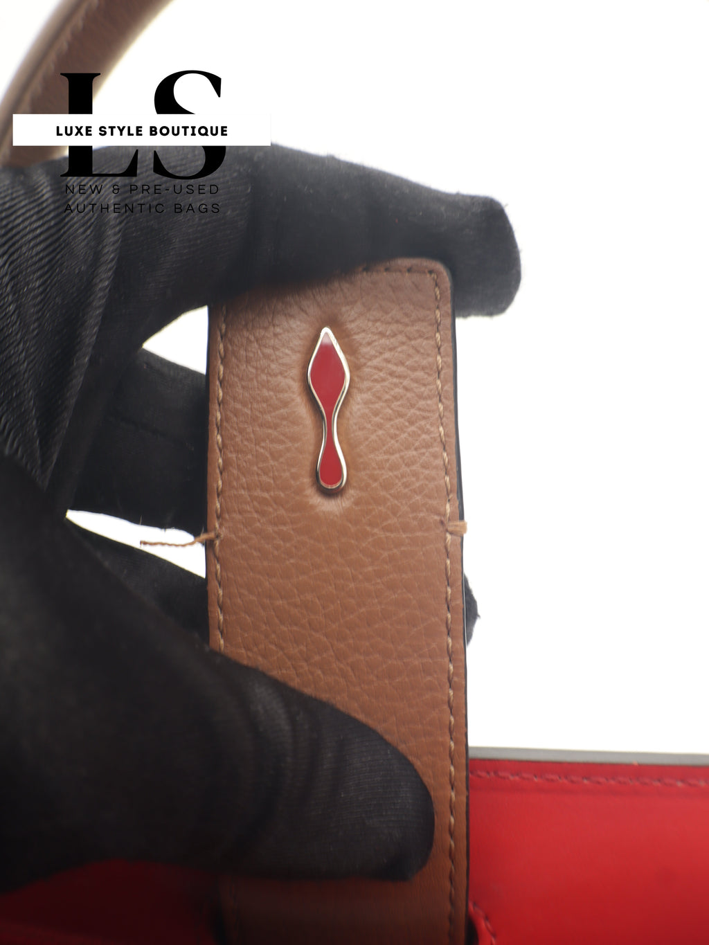 Louboutin Large Paloma Beige Calfskin Leather