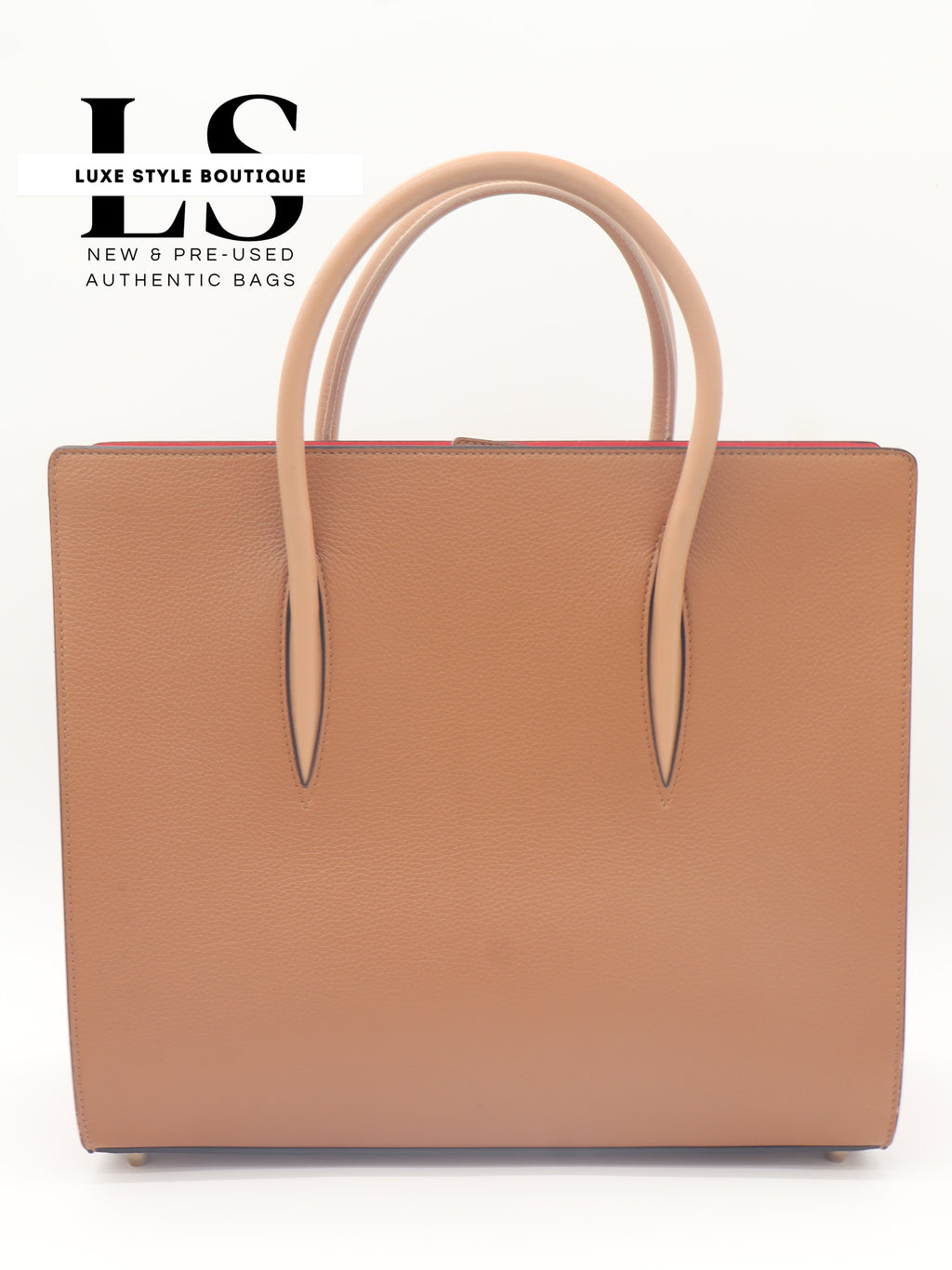Louboutin Large Paloma Beige Calfskin Leather