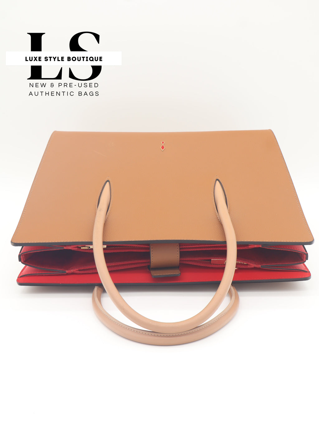Louboutin Large Paloma Beige Calfskin Leather