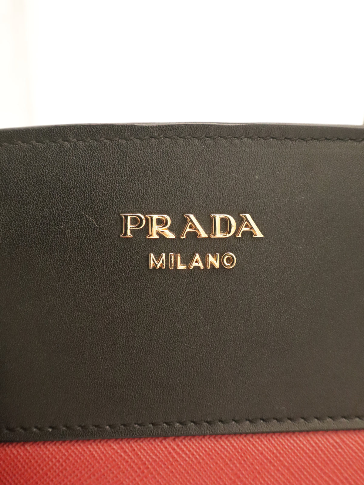 Prada Esplanade Saffiano Leather Bicolor Red/Black