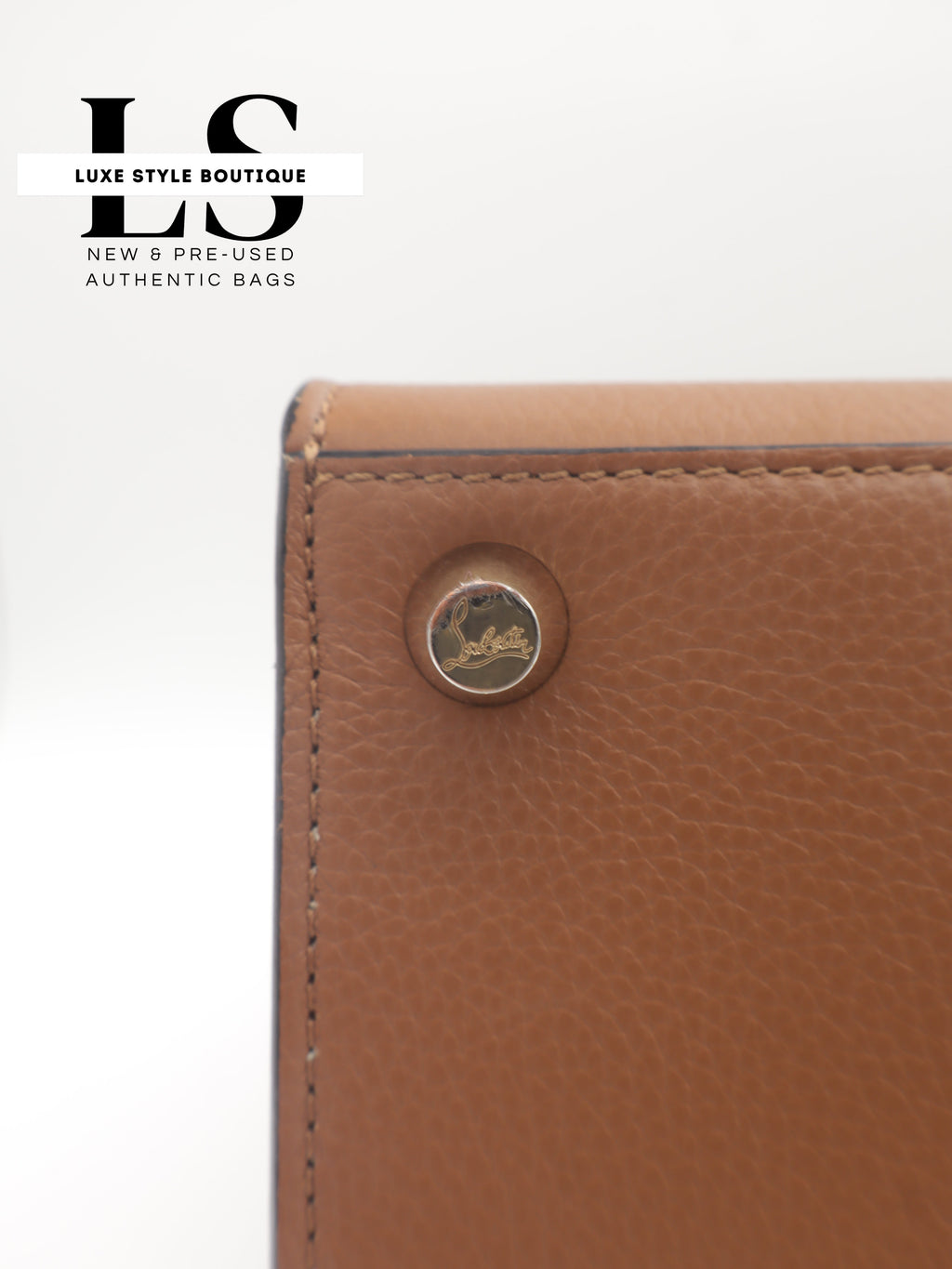 Louboutin Large Paloma Beige Calfskin Leather
