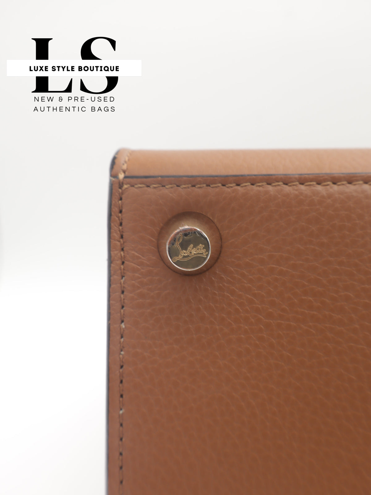 Louboutin Large Paloma Beige Calfskin Leather