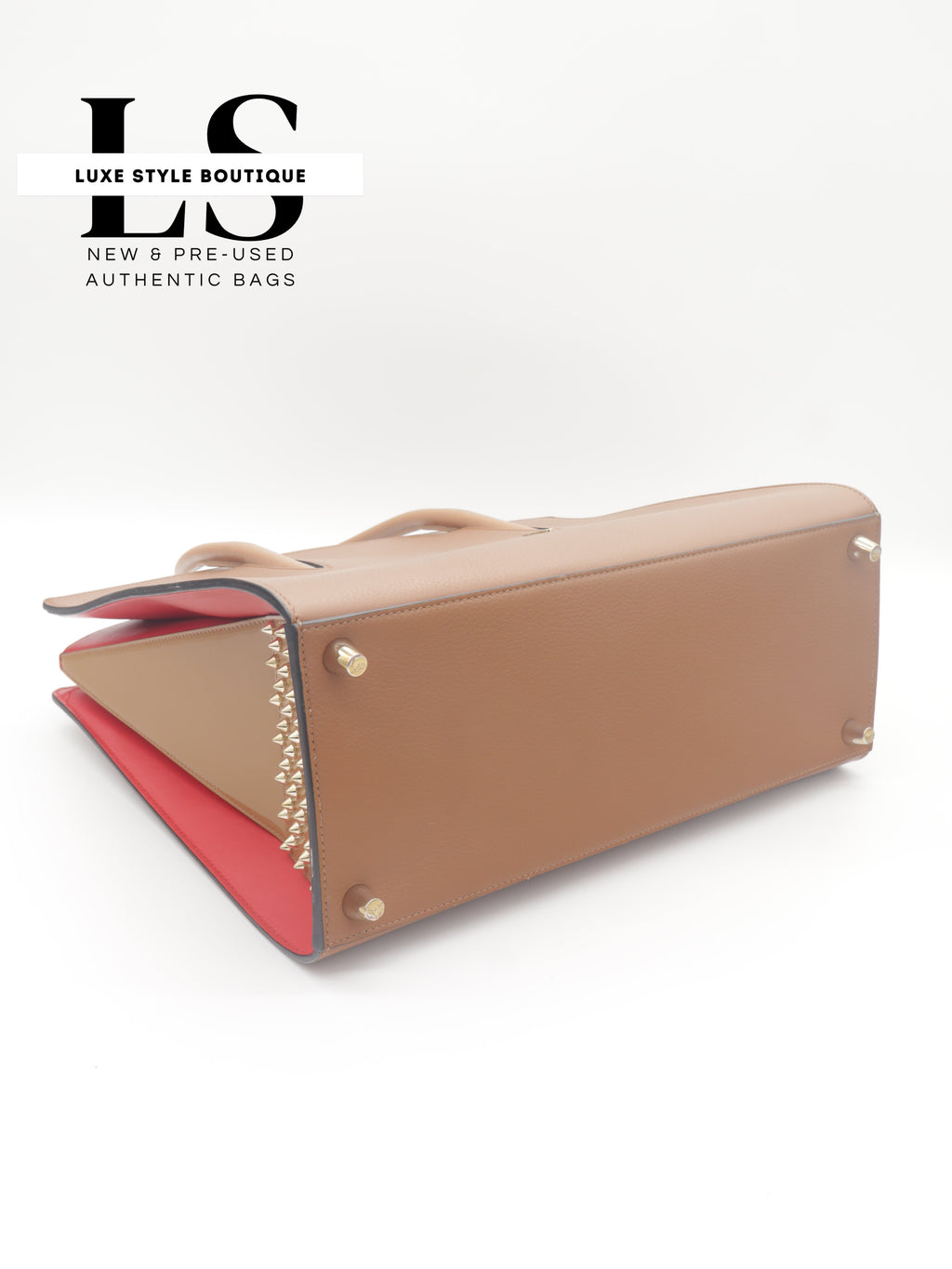 Louboutin Large Paloma Beige Calfskin Leather