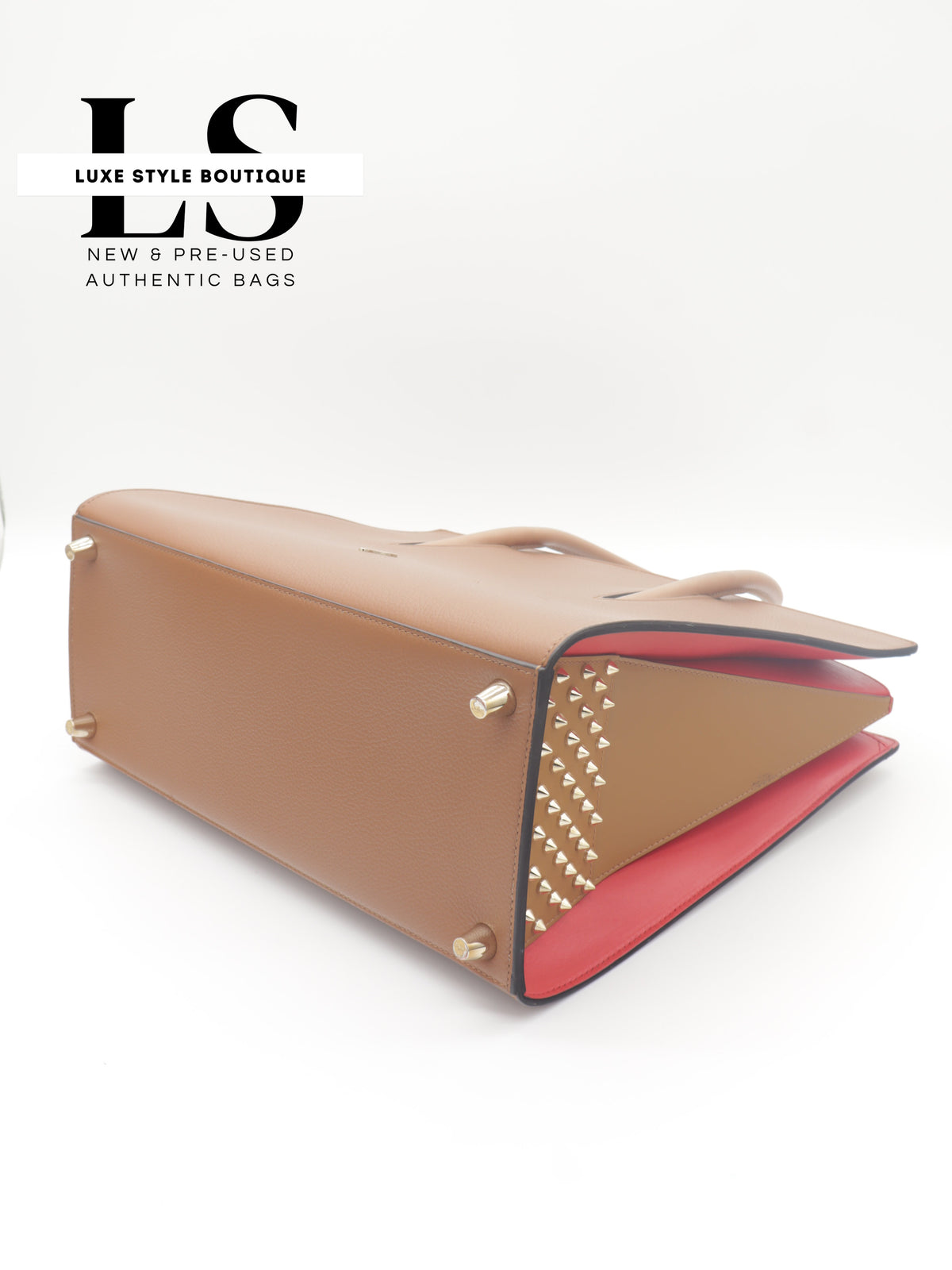 Louboutin Large Paloma Beige Calfskin Leather