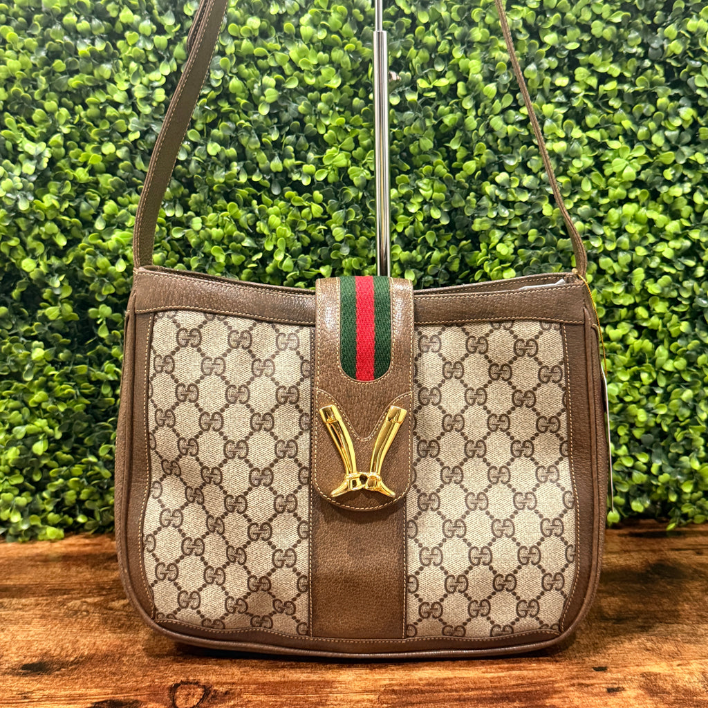 Gucci Vintage GG Web Sherry Line Boots