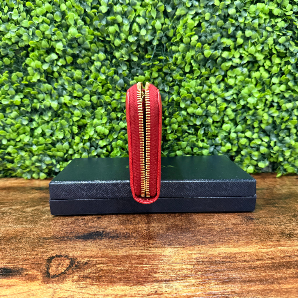 Prada Red Saffiano Leather Wallet