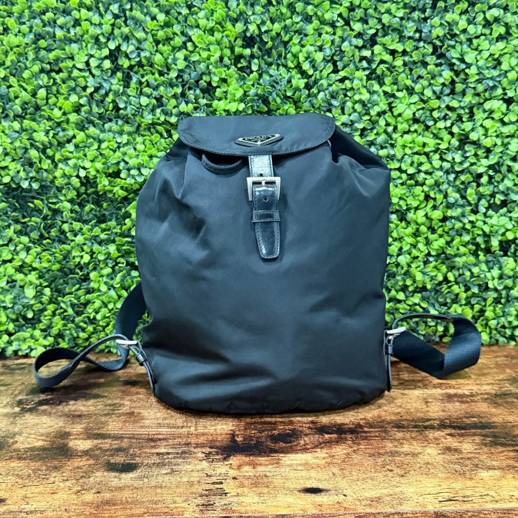 Prada Black Tessuto Drawstring Backpack