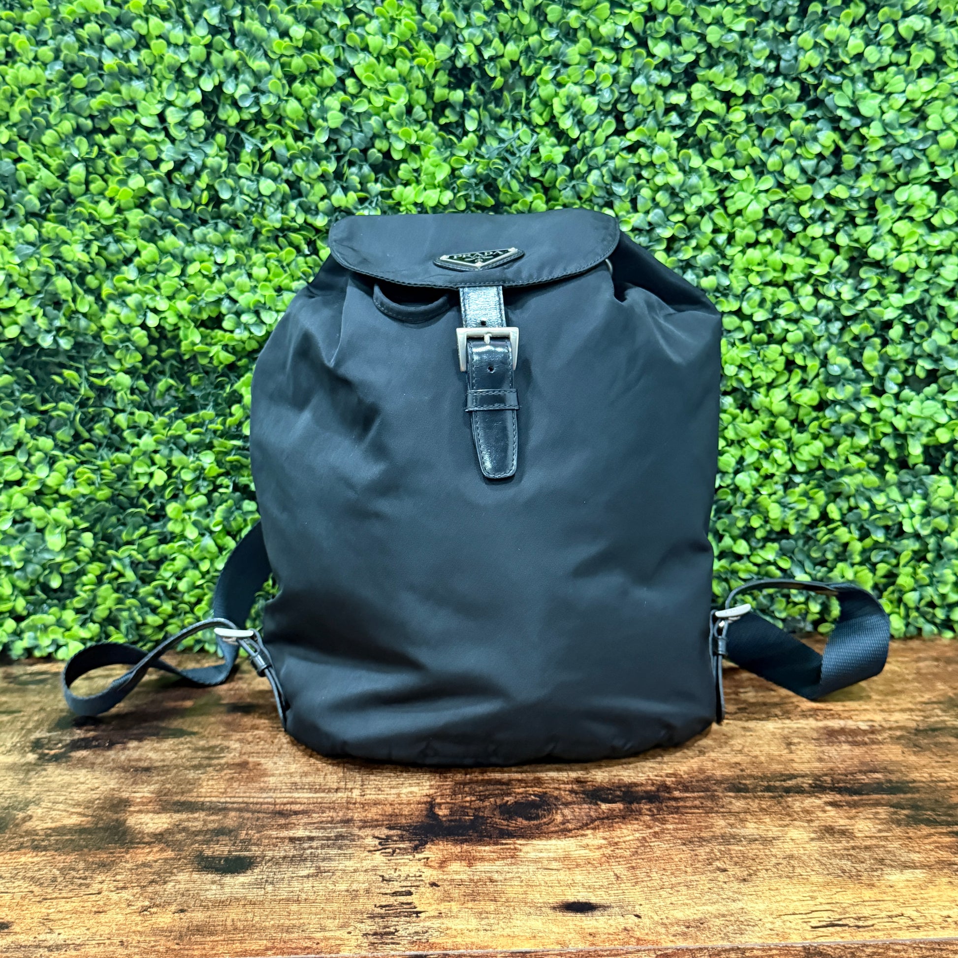 Prada Black Tessuto Drawstring Backpack