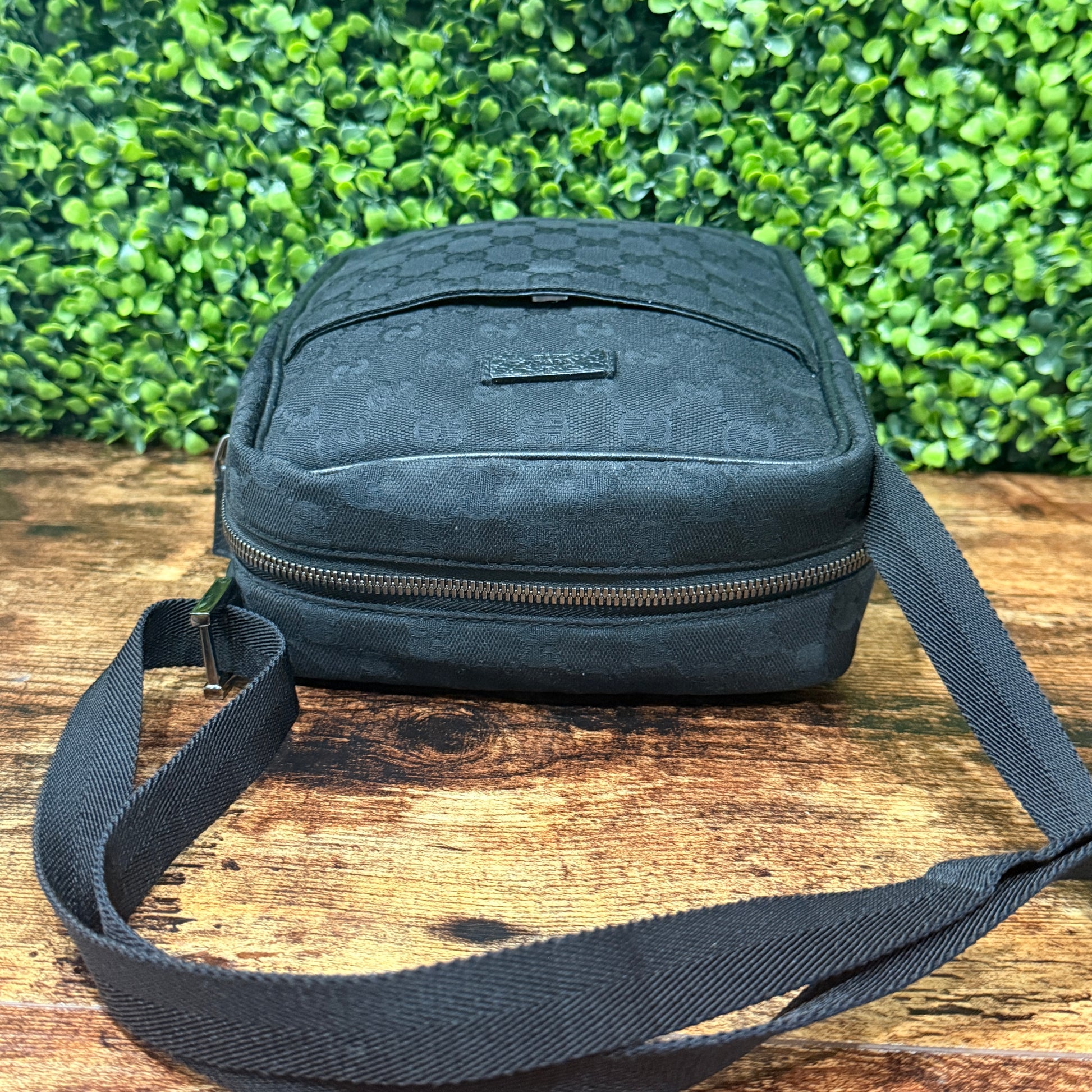 Gucci Black GG Canvas Crossbody
