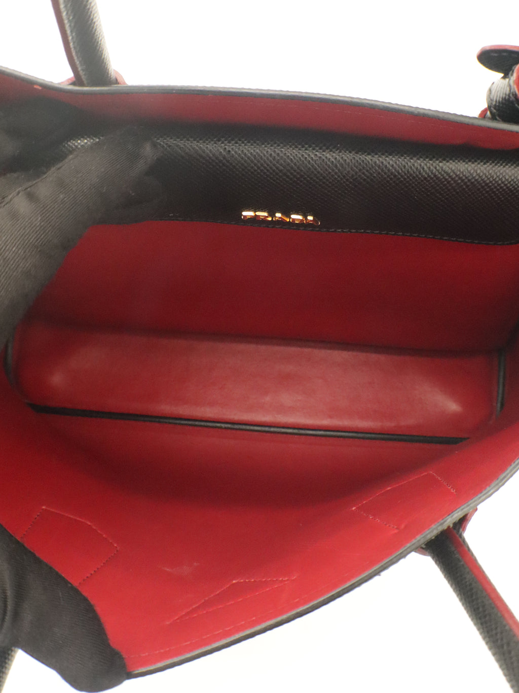 Prada Small Saffiano Leather Double Bag Black/Red