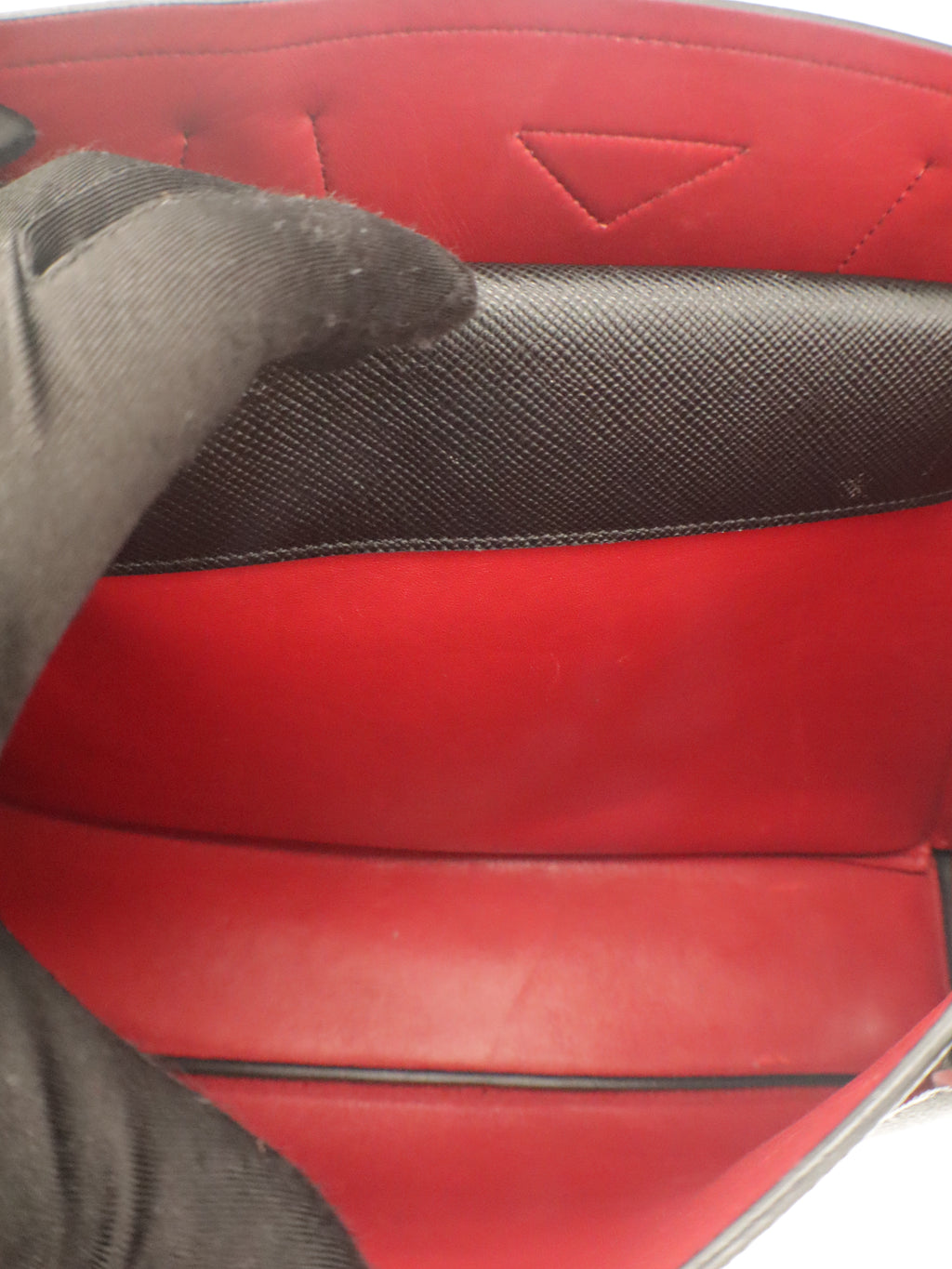 Prada Small Saffiano Leather Double Bag Black/Red