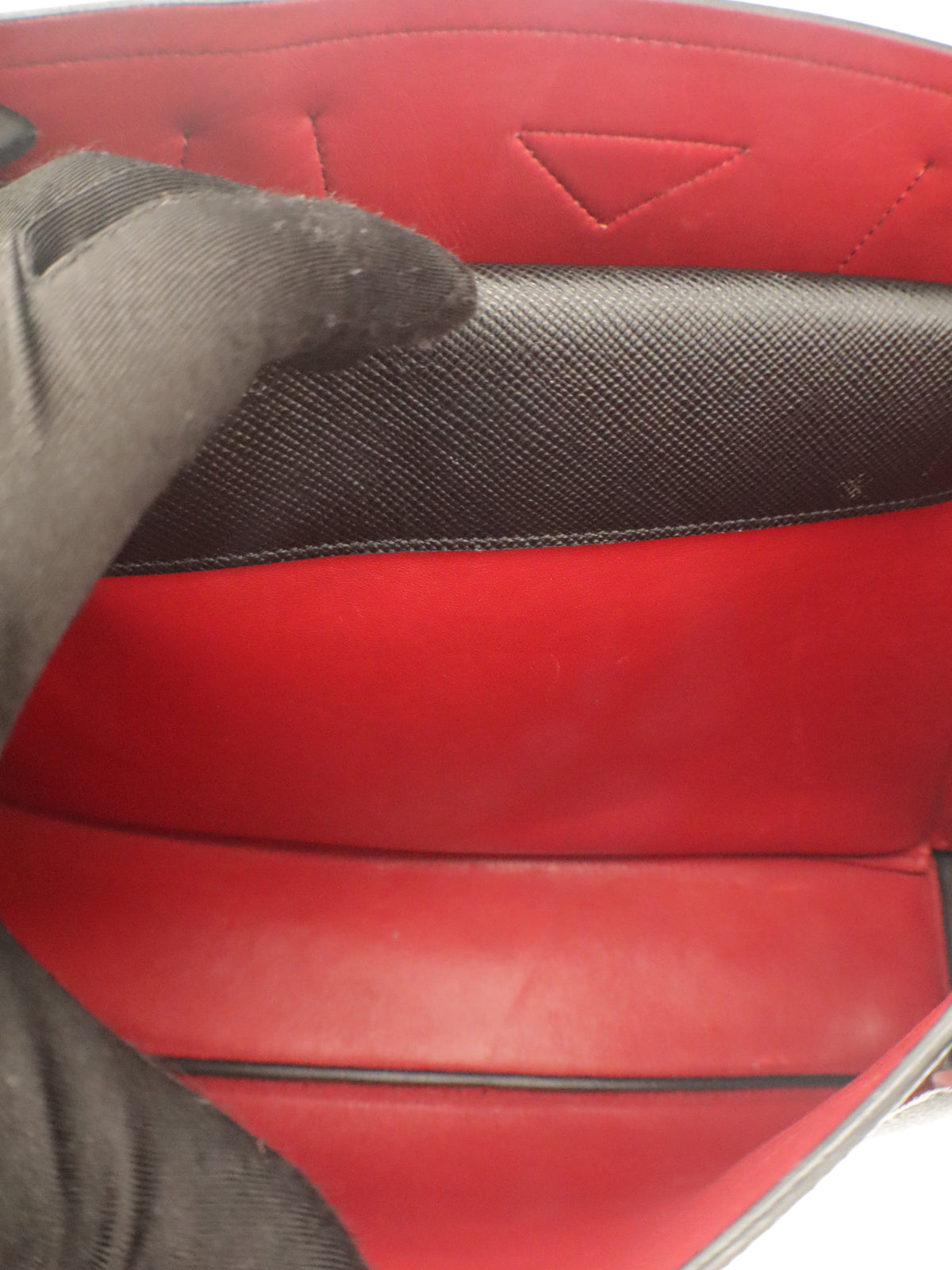 Prada Small Saffiano Leather Double Bag Black/Red