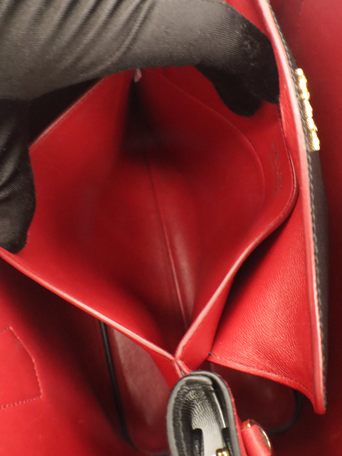 Prada Small Saffiano Leather Double Bag Black/Red