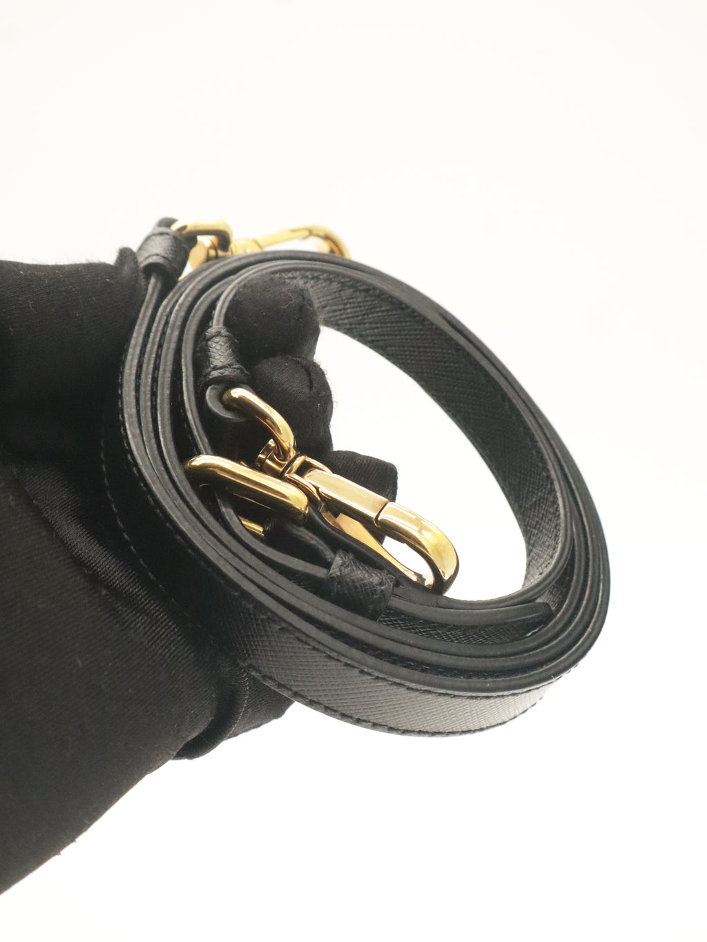 Prada Small Saffiano Leather Double Bag Black/Red