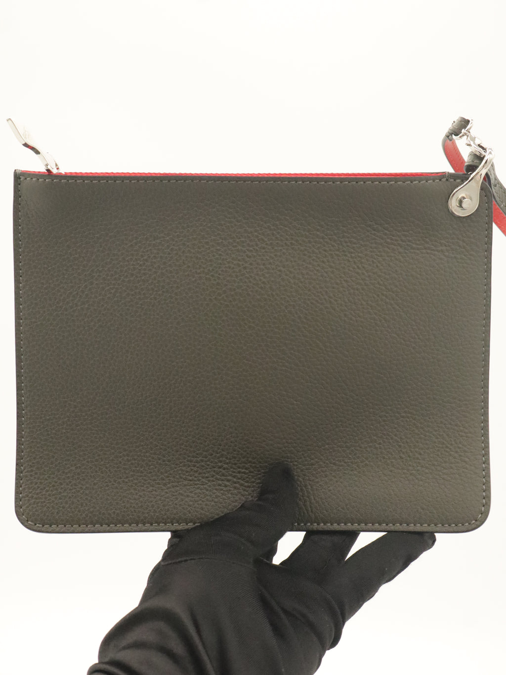 Louboutin Leather Cabata Tote Gray/Red