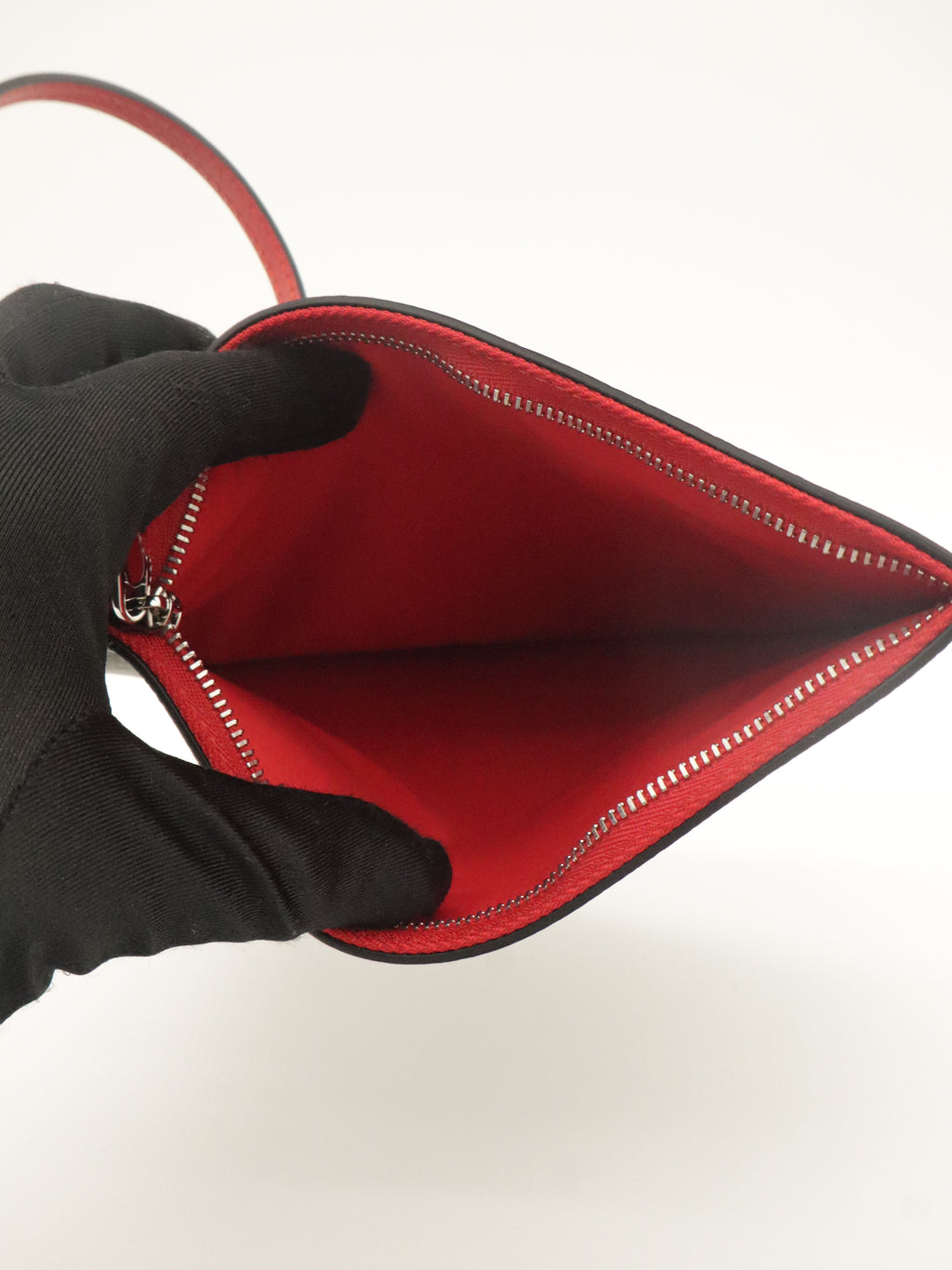 Louboutin Leather Cabata Tote Gray/Red