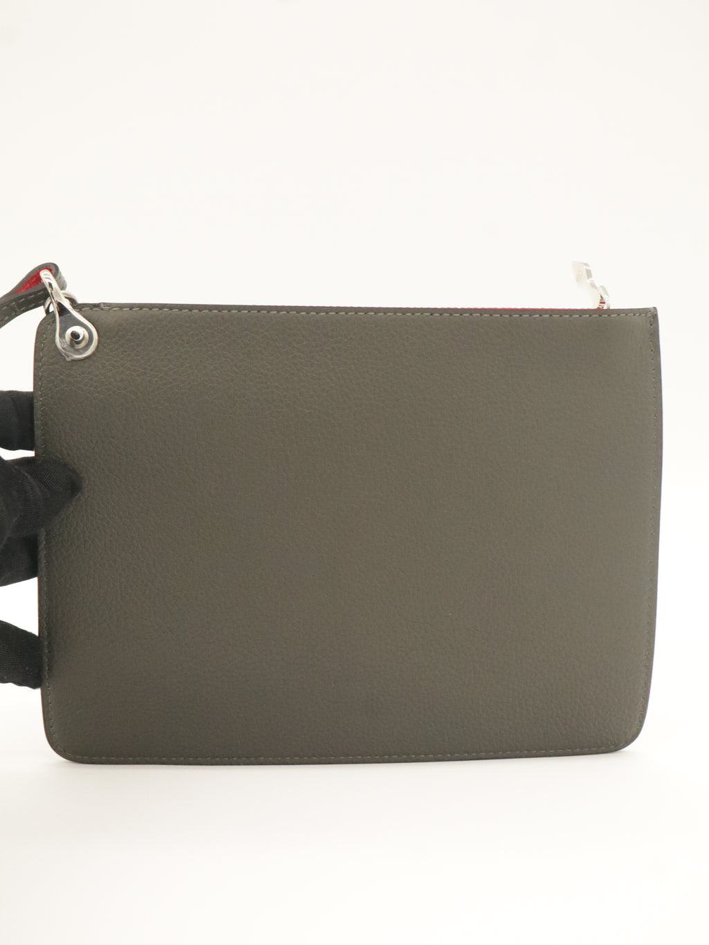 Louboutin Leather Cabata Tote Gray/Red