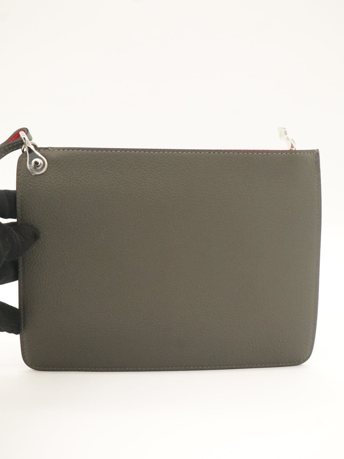 Louboutin Leather Cabata Tote Gray/Red