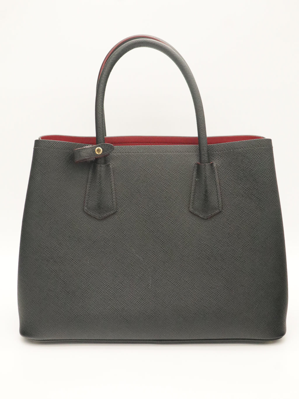 Prada Small Saffiano Leather Double Bag Black/Red