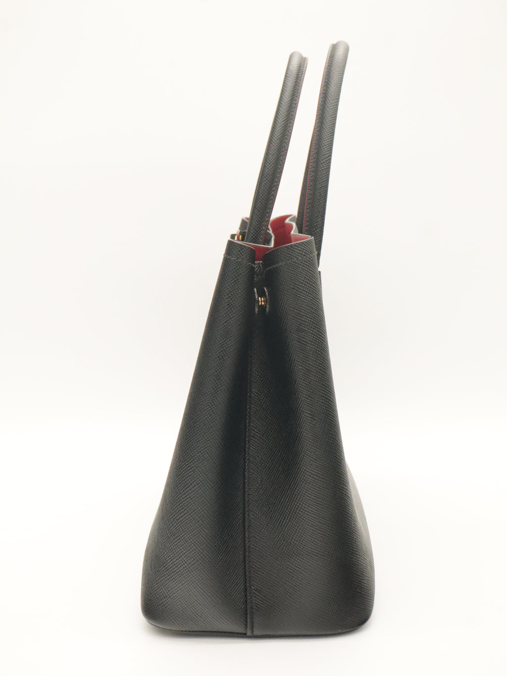 Prada Small Saffiano Leather Double Bag Black/Red