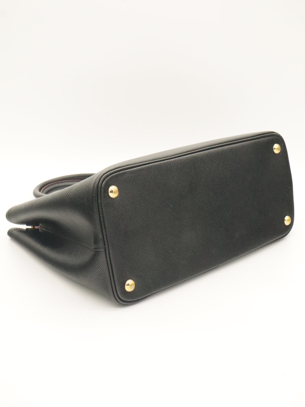 Prada Small Saffiano Leather Double Bag Black/Red