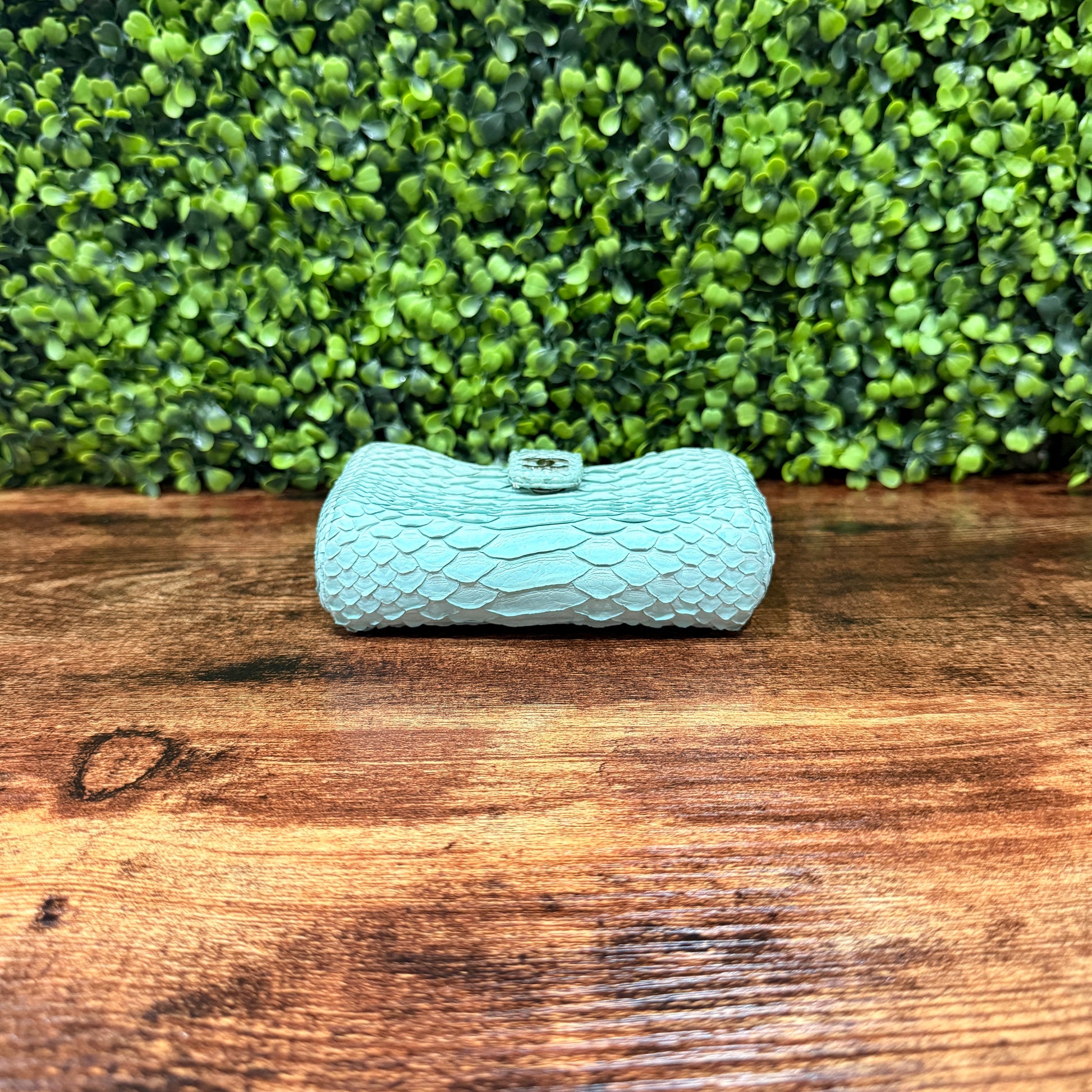 Chanel Python Mint Phone Holder Clutch