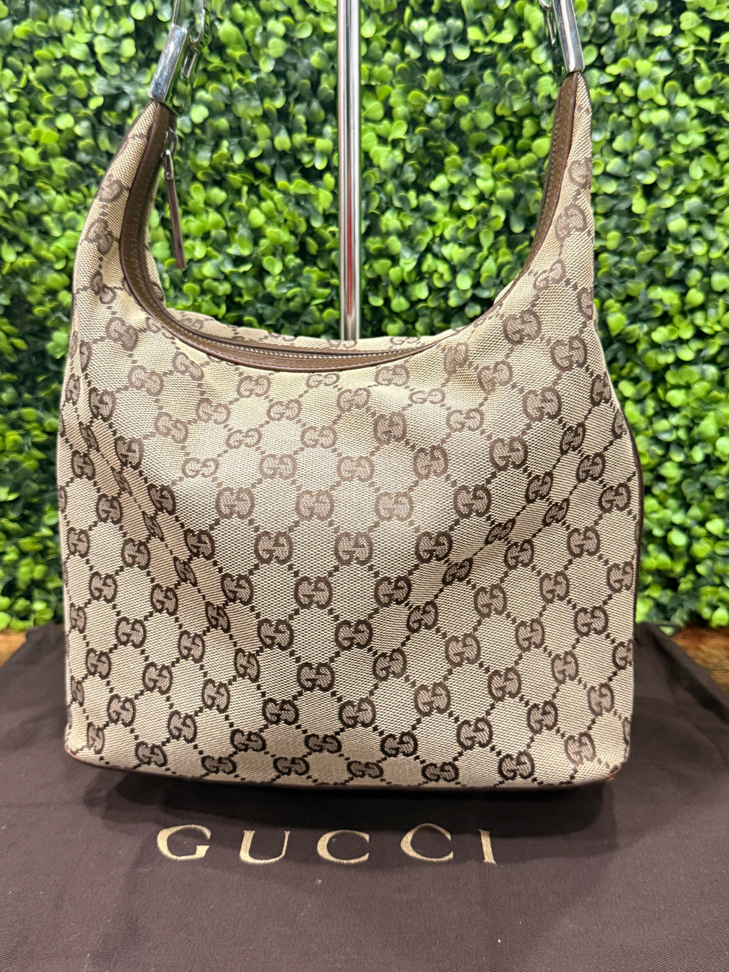 Gucci Vintage GG Canvas Shoulder Bag