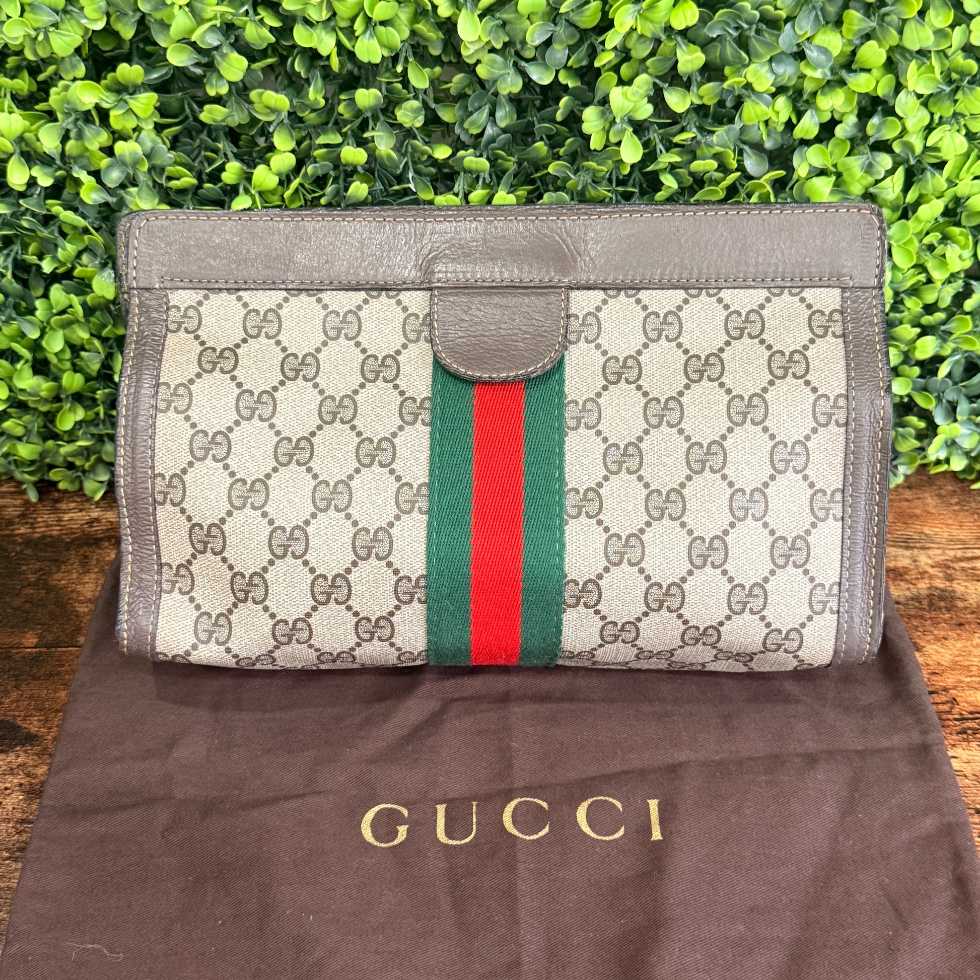 Gucci Vintage Ophidia Sherry Line Clutch
