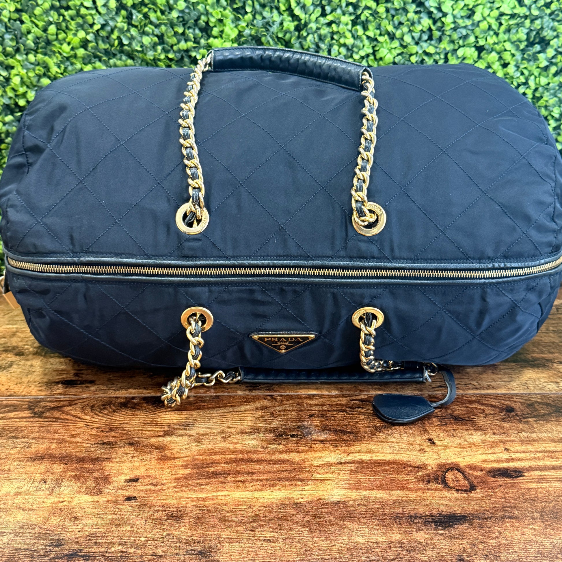 Prada Tessuto Nylon Quilted Chain Tote