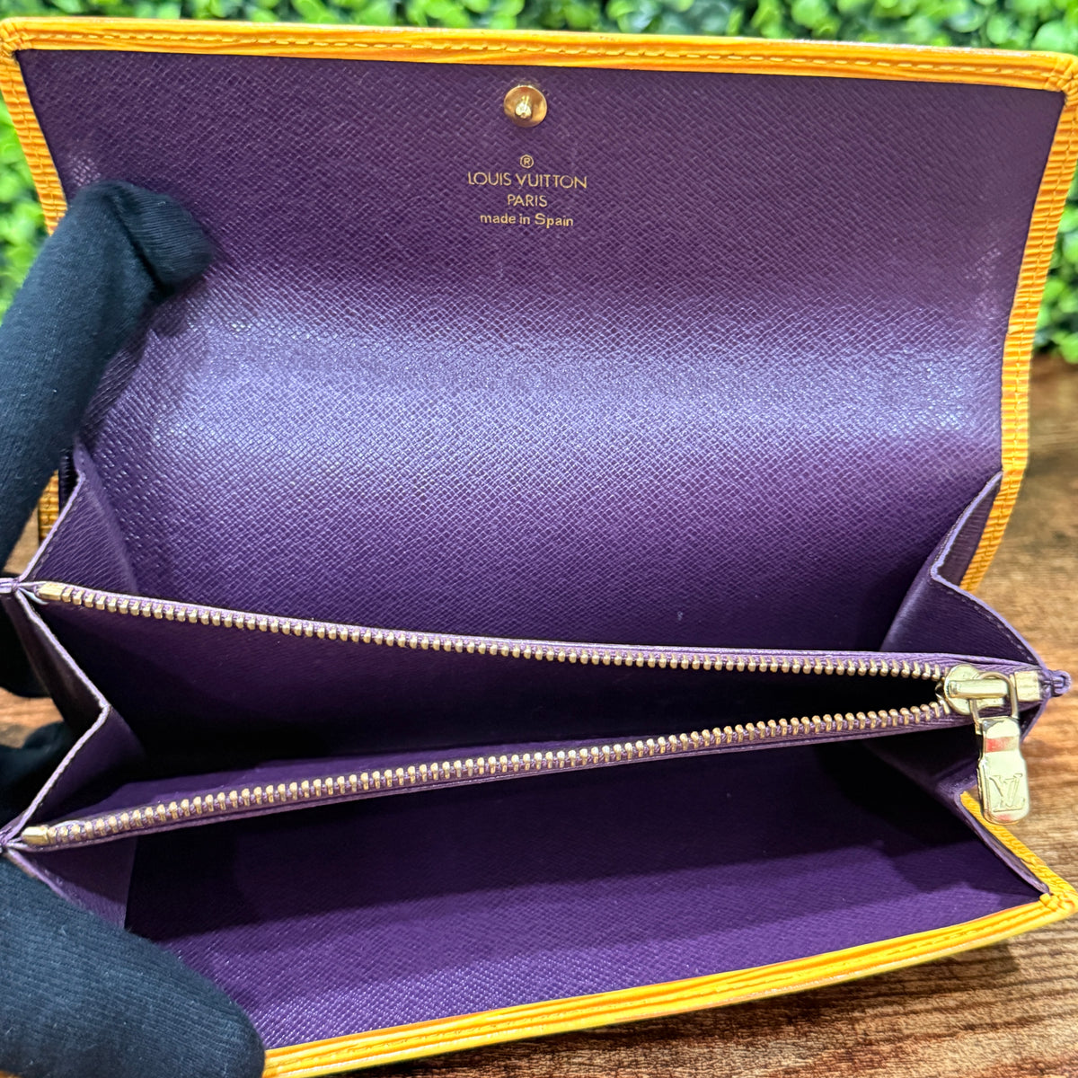Louis Vuitton Yellow Long Wallet Epi Leather