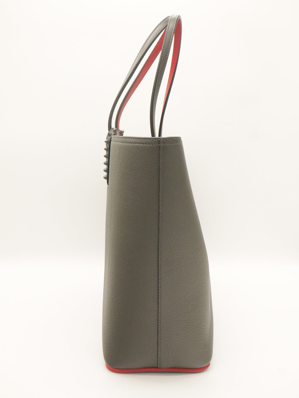 Louboutin Leather Cabata Tote Gray/Red