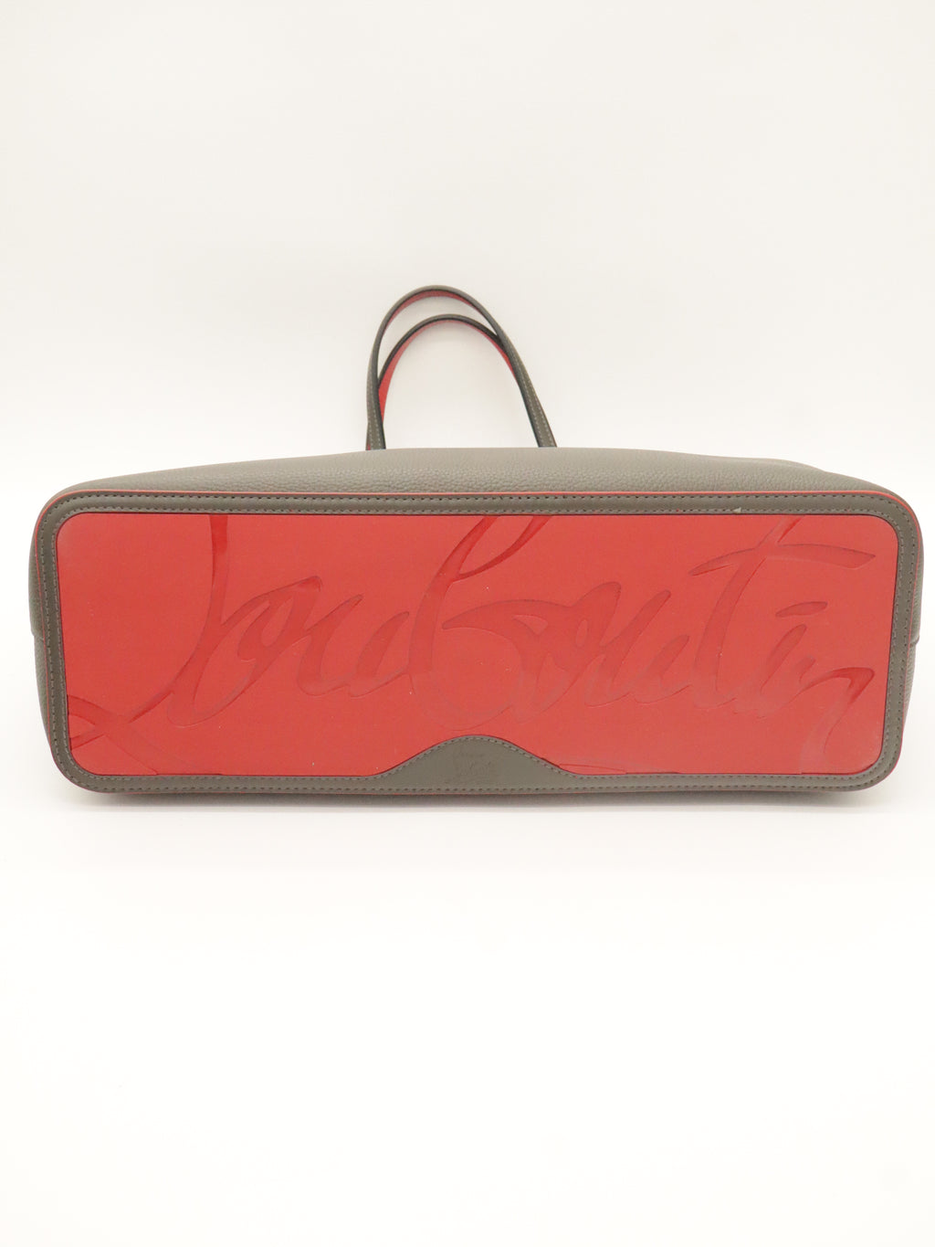 Louboutin Leather Cabata Tote Gray/Red