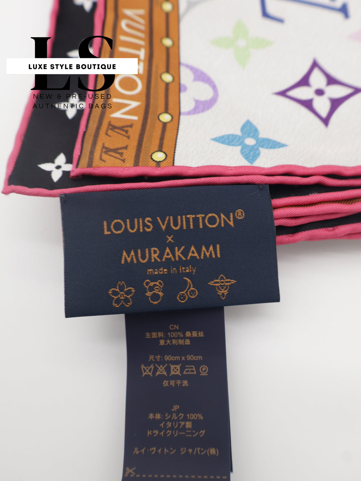 NEW Louis Vuitton x Takashi Murakami Monogram Multicolor Square 90