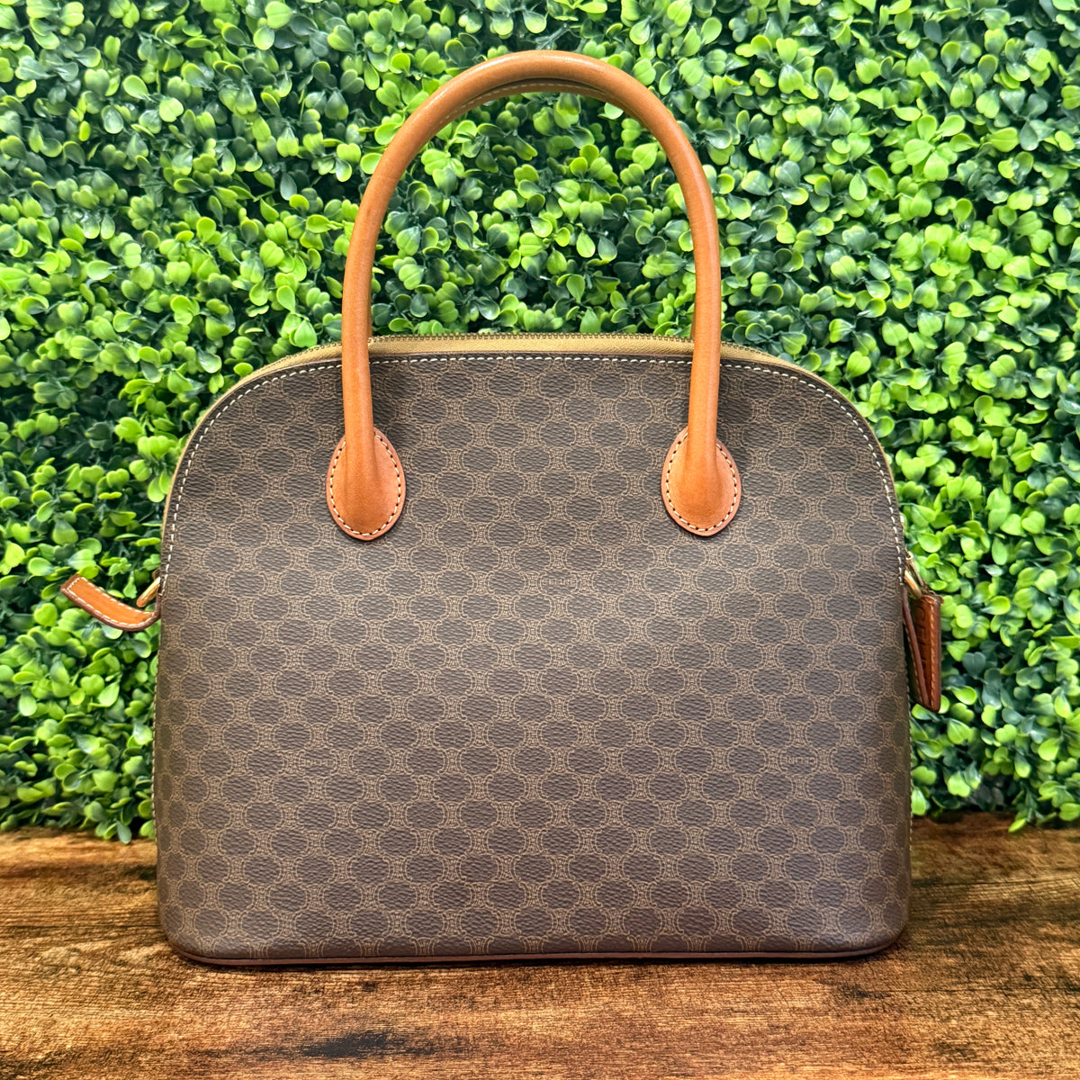 Celine Macadam Handbag Brown