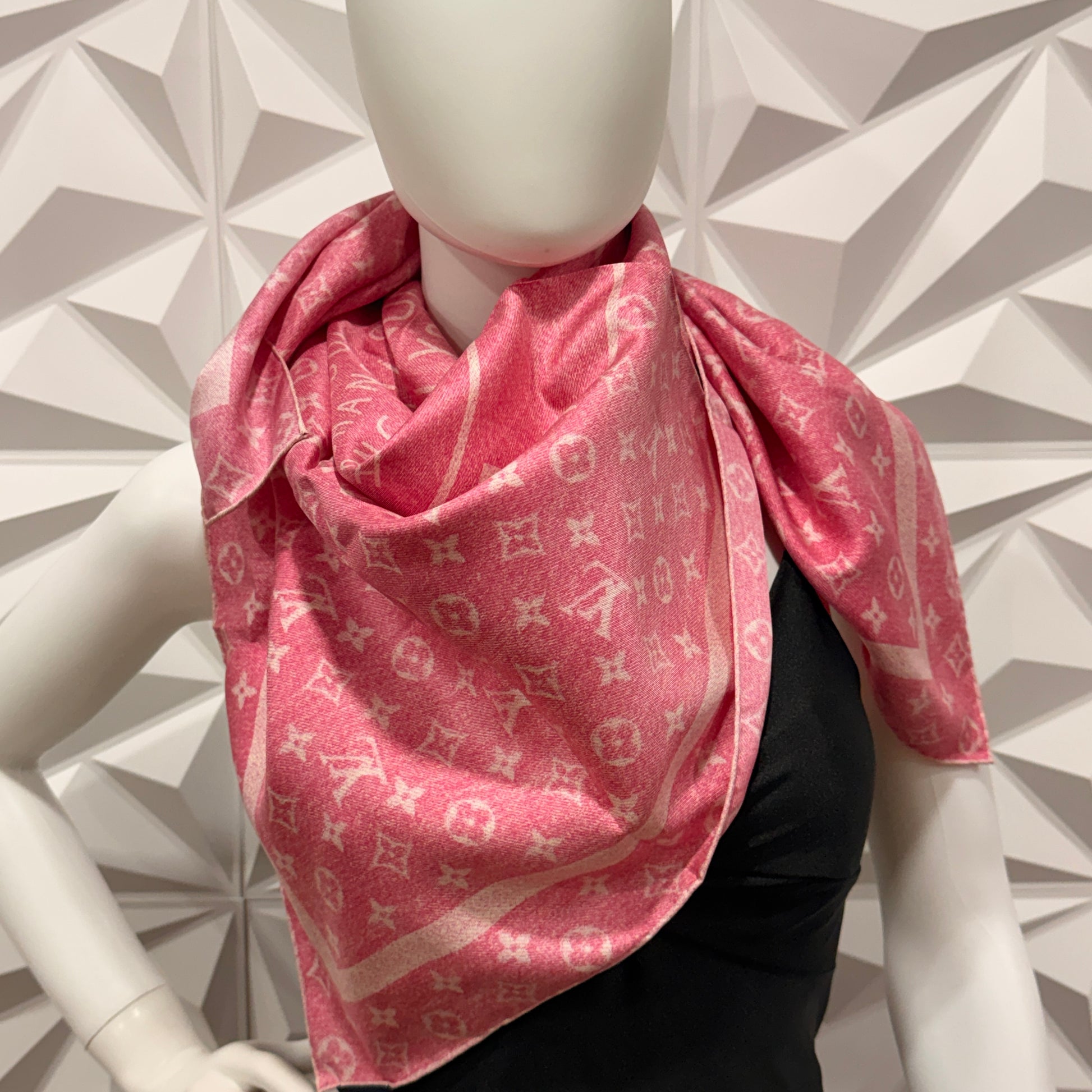 Louis Vuitton Denim Stamp Square 90 Pink